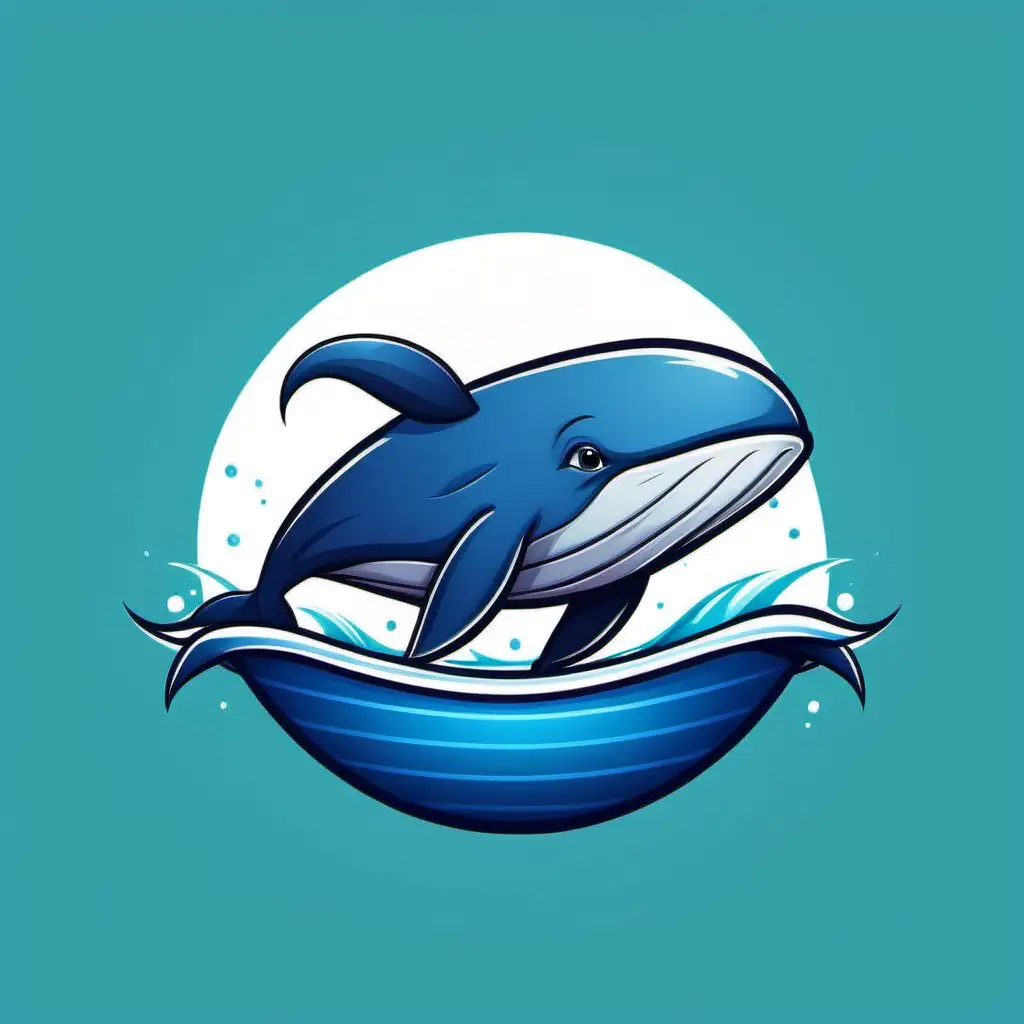 Make a logo of a whale. Cartoon style. But with a business atmosphere.