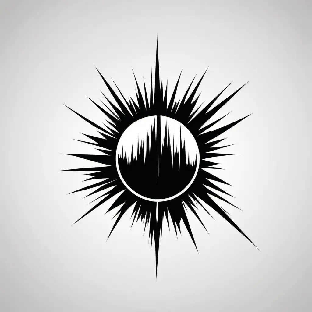 Minimalist Black and White Explosion Vector Art