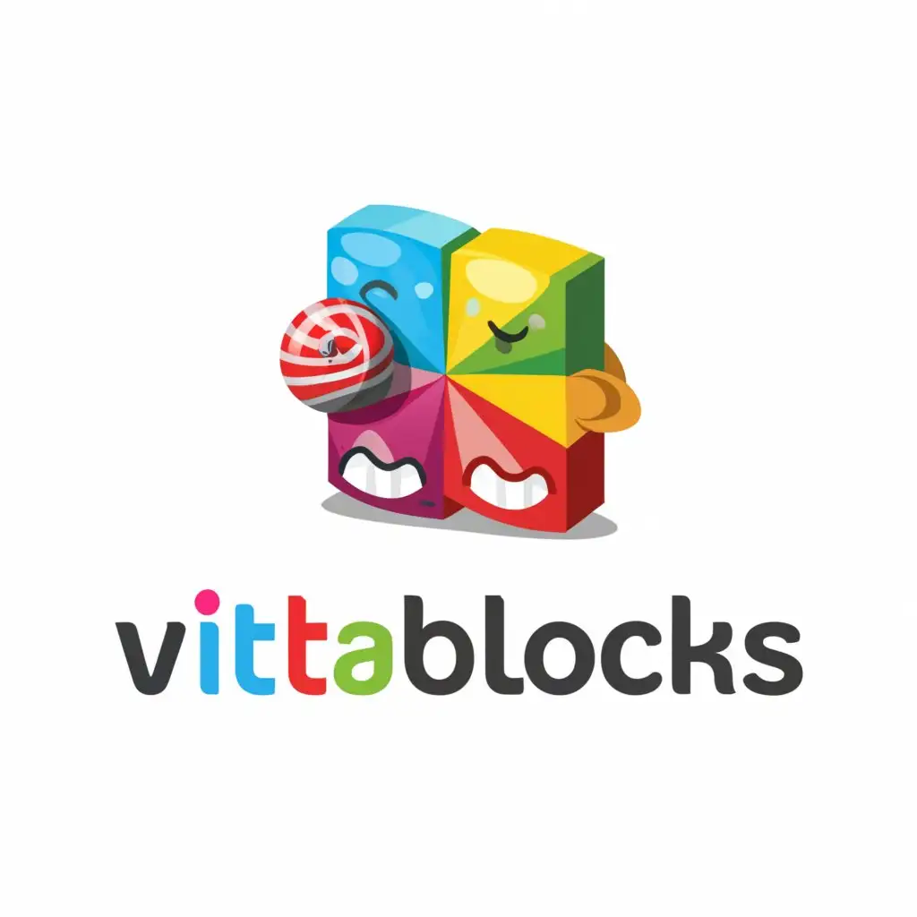 a logo design,with the text "vitablocks", main symbol:candy,Moderate,clear background