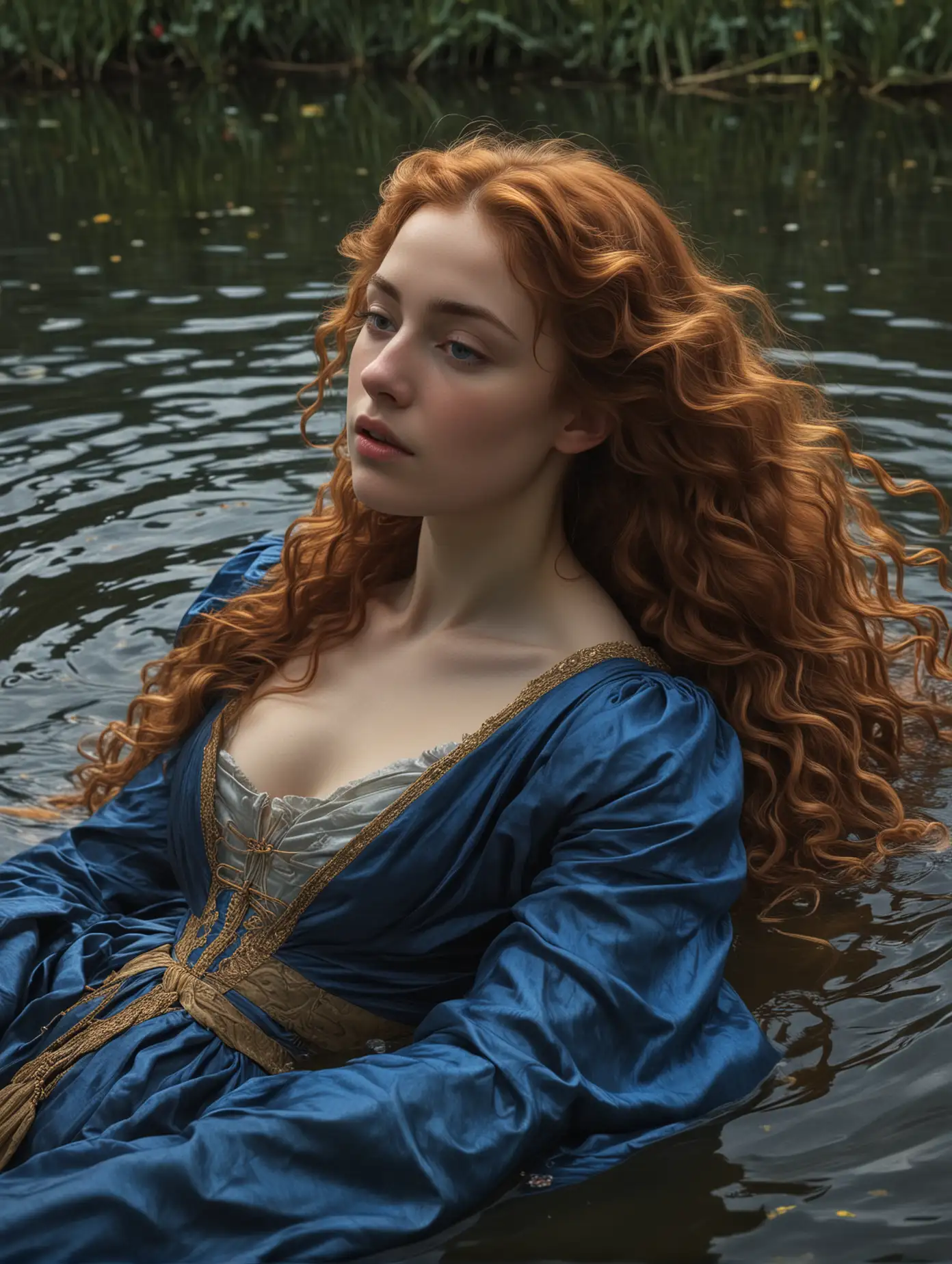 Exquisite Ophelia Portrait with Chiaroscuro Lighting