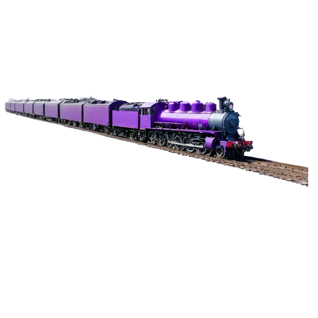 The purple Locomotive is traveling on water