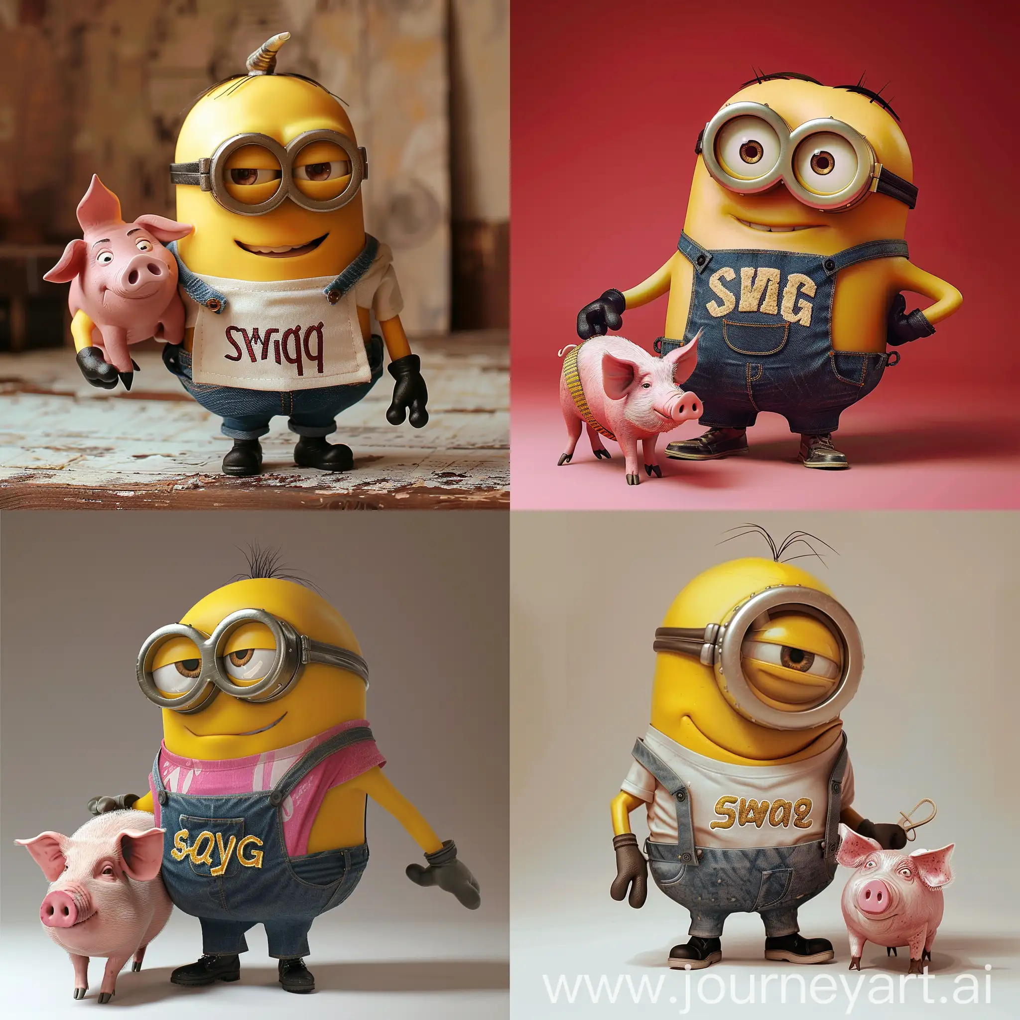 Muscular-Minion-in-Swag-Tshirt-Holding-Pig