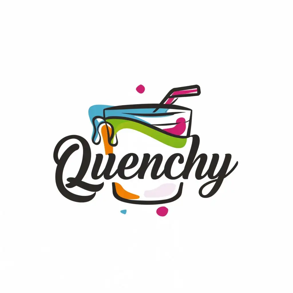 LOGO-Design-For-Quenchy-Refreshing-Drink-Cup-Typography
