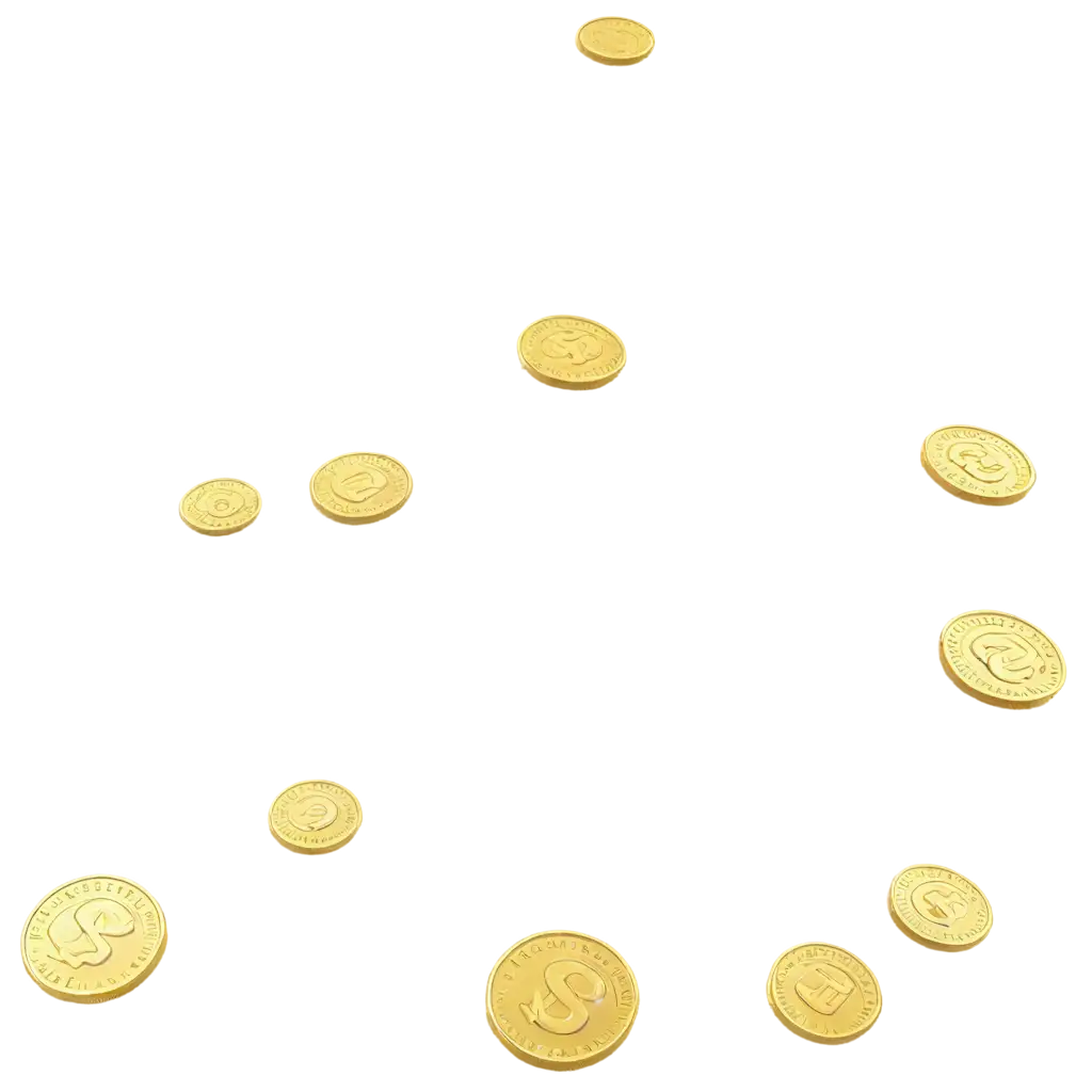 Gold coins are falling from above