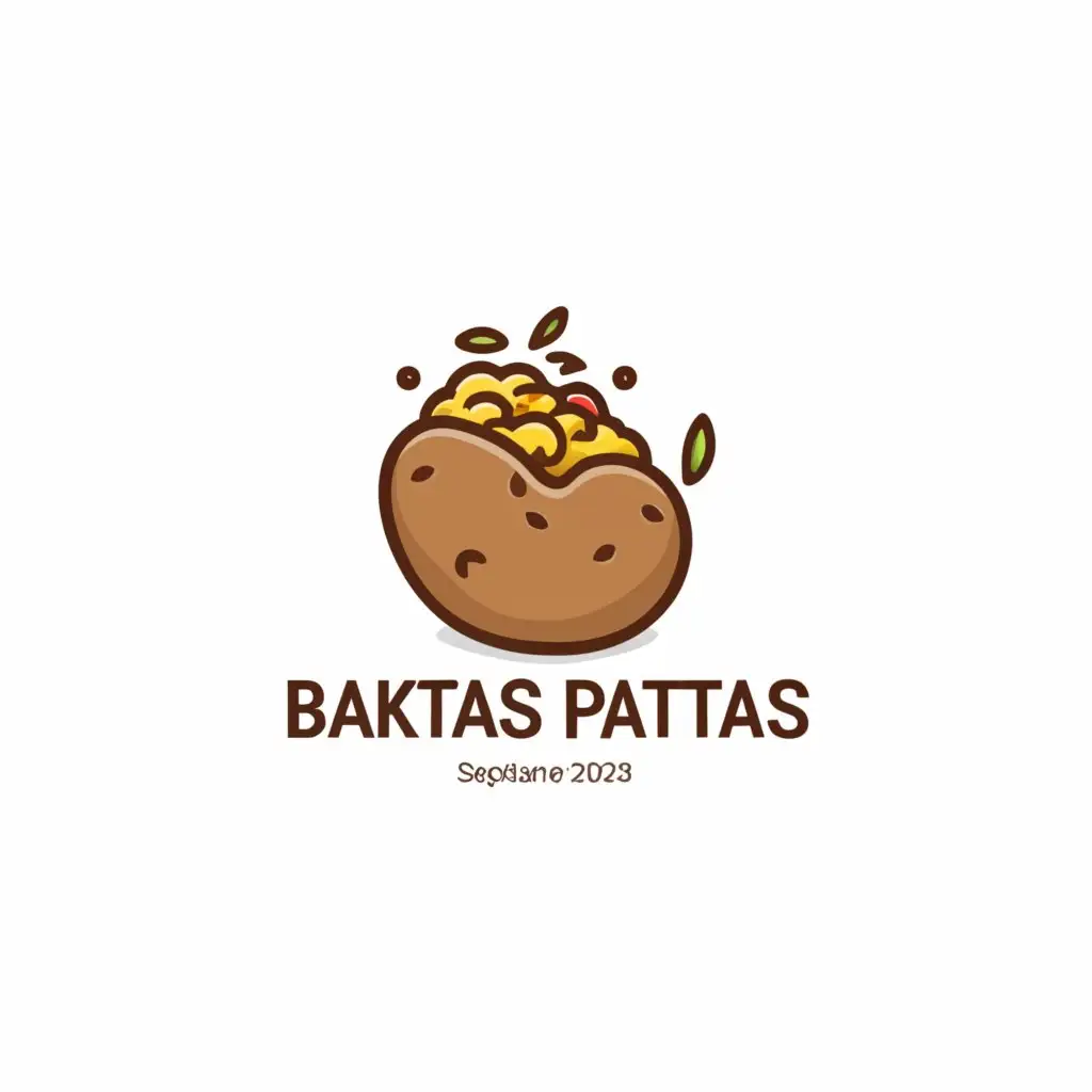 a logo design,with the text "Baktas Patatas", main symbol:Loaded baked potatoes making deliveries,complex,be used in Retail industry,clear background