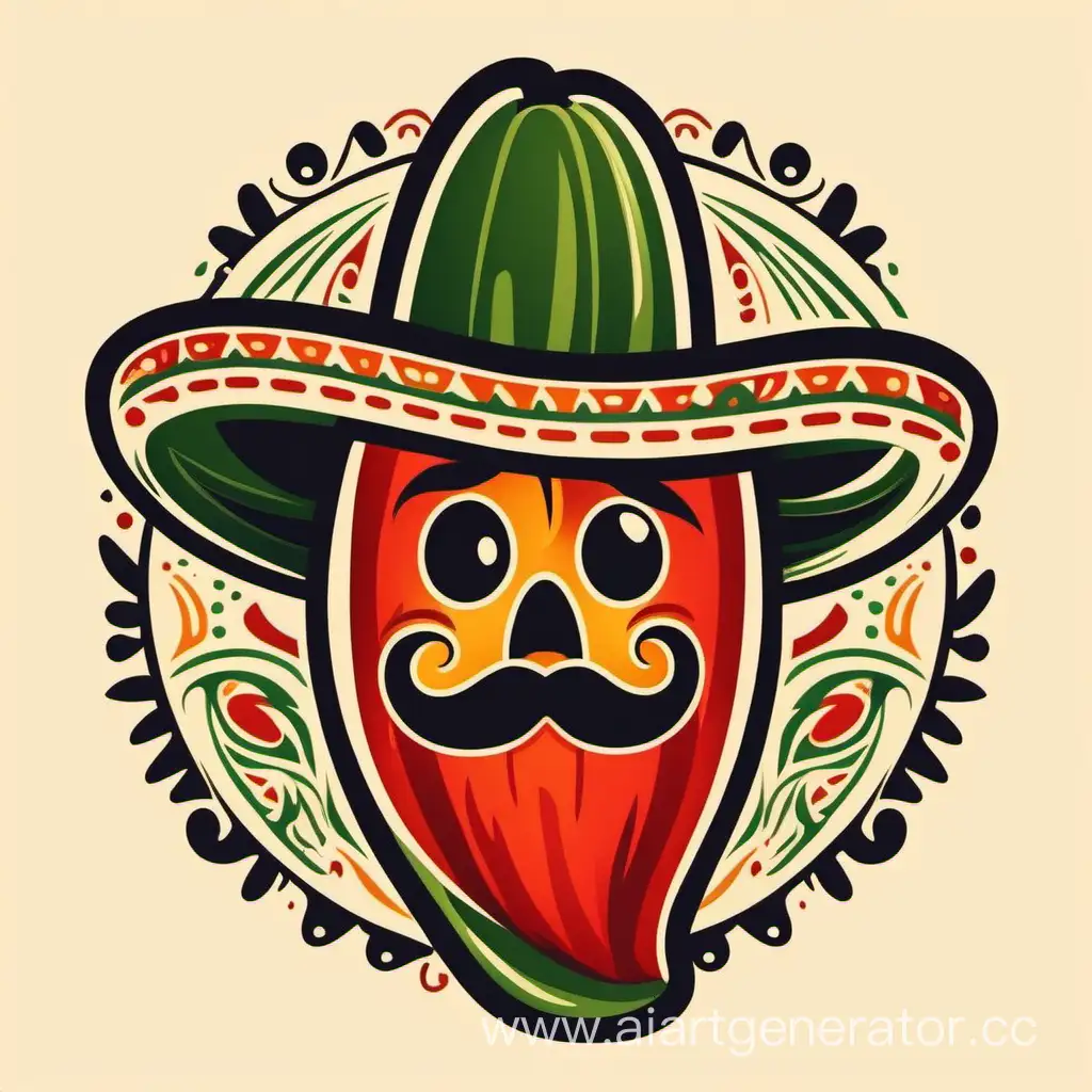 логотип перца в мексиканском стиле
