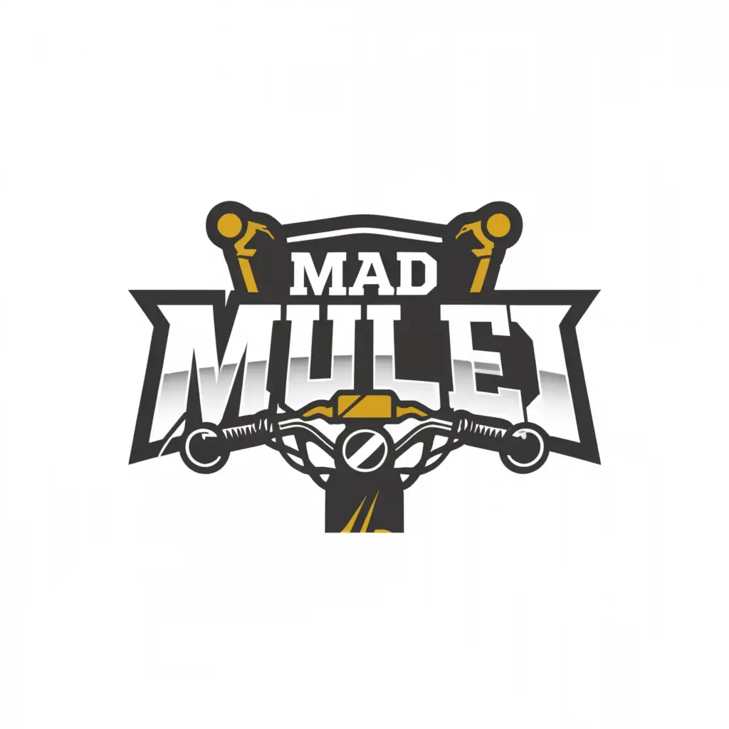 a logo design, with the text 'Mad Mulec', main symbol:motorycle, Minimalistic, be used in Automotive industry, clear background, Last letter should be a 'C', motorcycle should be a offroad supermoto bike
