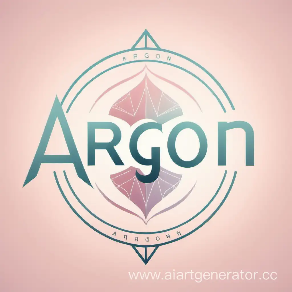 Эмблема в нежных цветах с название argon