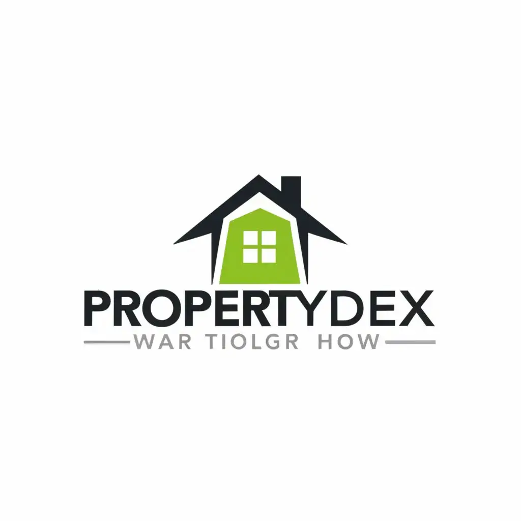 logo, house, with the text "PropertyDex", typography, be used in Construction industry; no logo