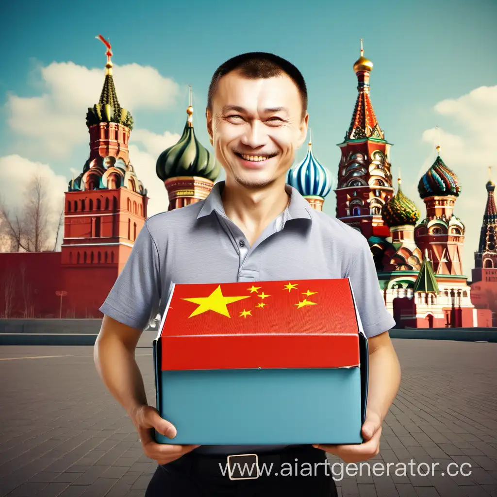 доставка из китая в россию товаров, счастливый русский человек