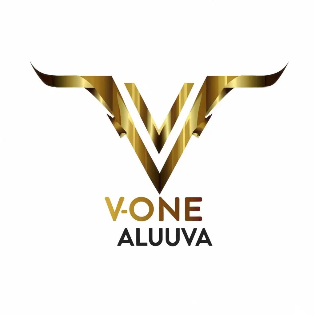 logo, V, with the text "V-ONE ALUVA", typography, be used in Beauty Spa industry