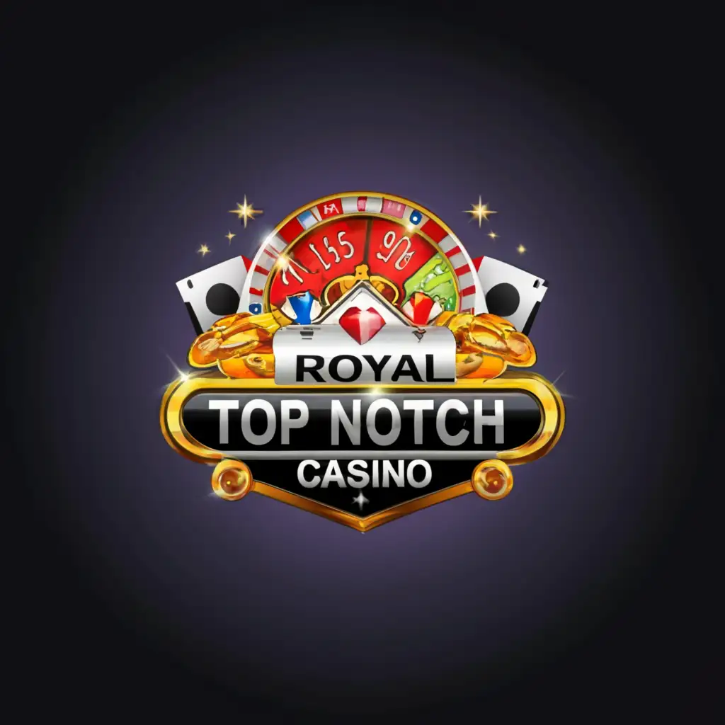 LOGO-Design-For-Royal-Top-Notch-Casino-Vibrant-Slots-and-Fish-Games-Theme-on-Clear-Background