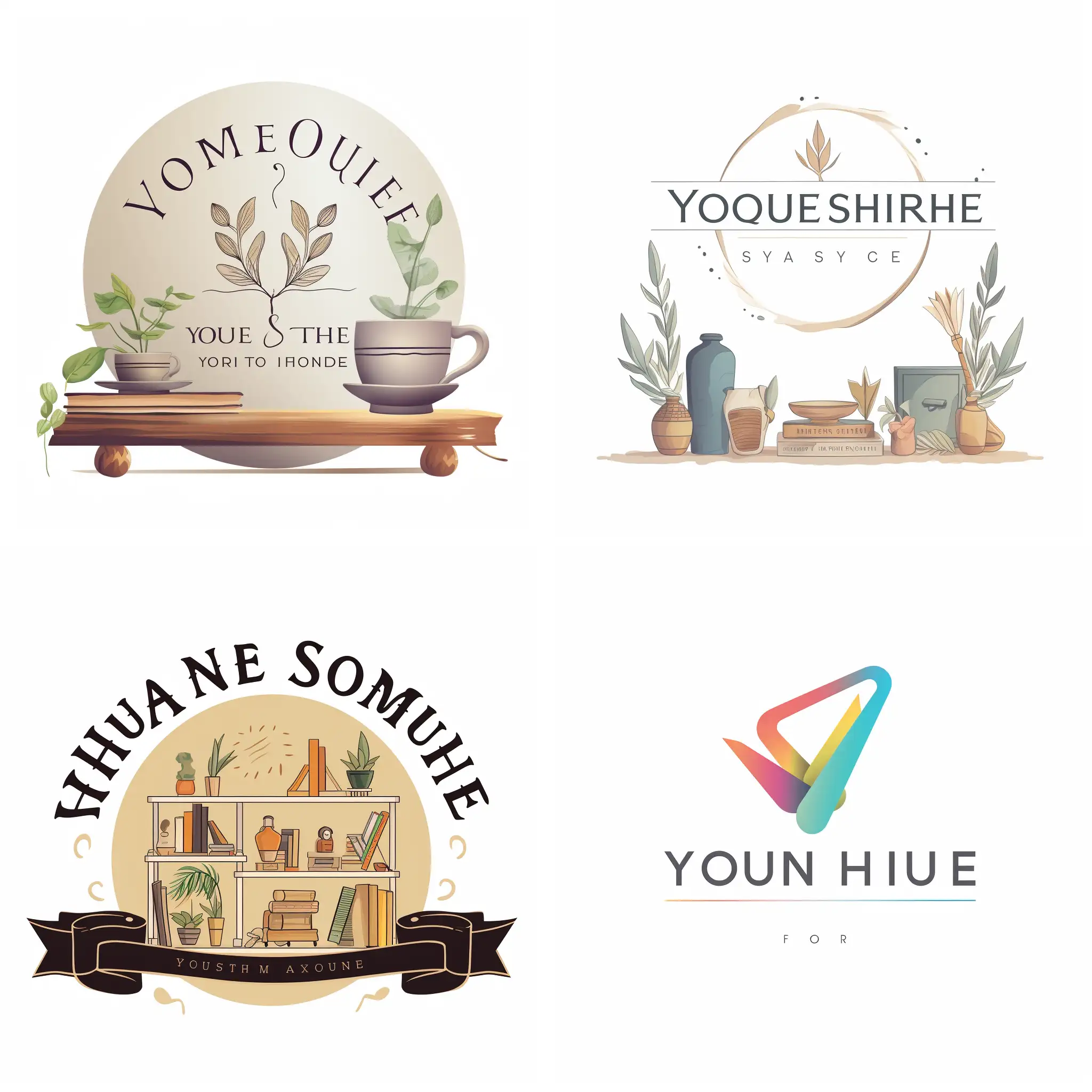 شعار صفحة بيع منتجات منزلية بإسم (YOUNISHOPE)