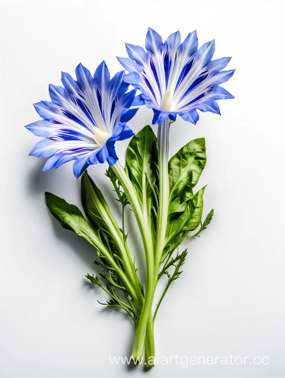 Vibrant-Chicory-Flowers-on-Clean-White-Background