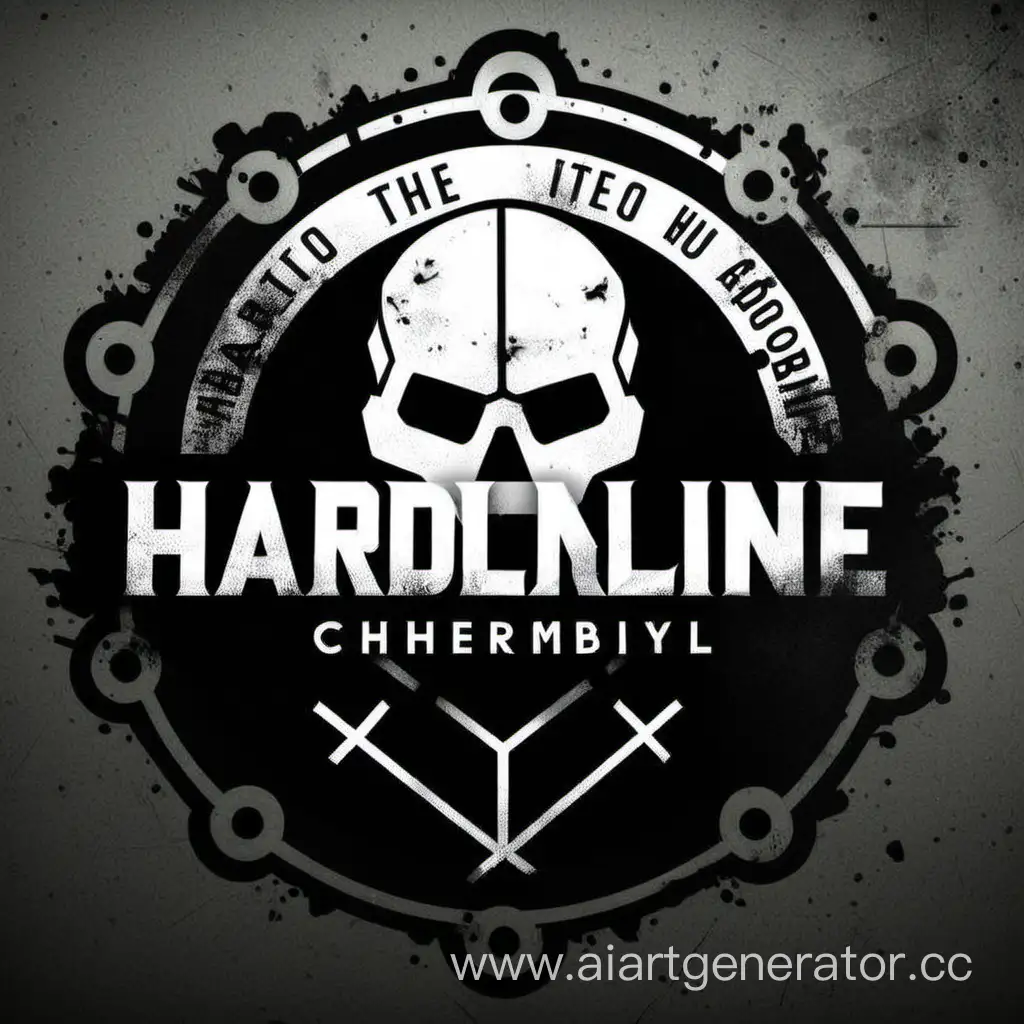 логотип HARDLINE  в стиле чернобыля