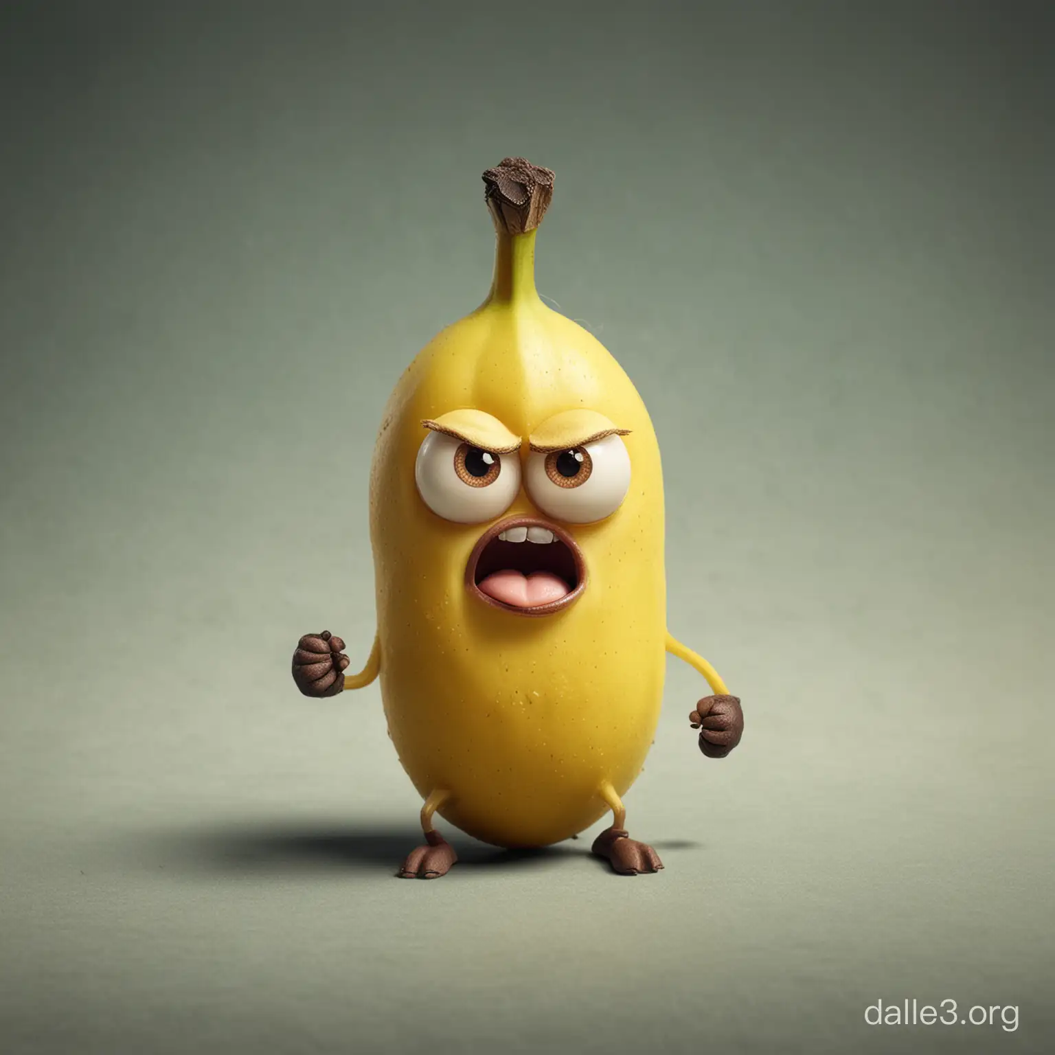 Furious Banana Character with Intense Expression | Dalle3 AI