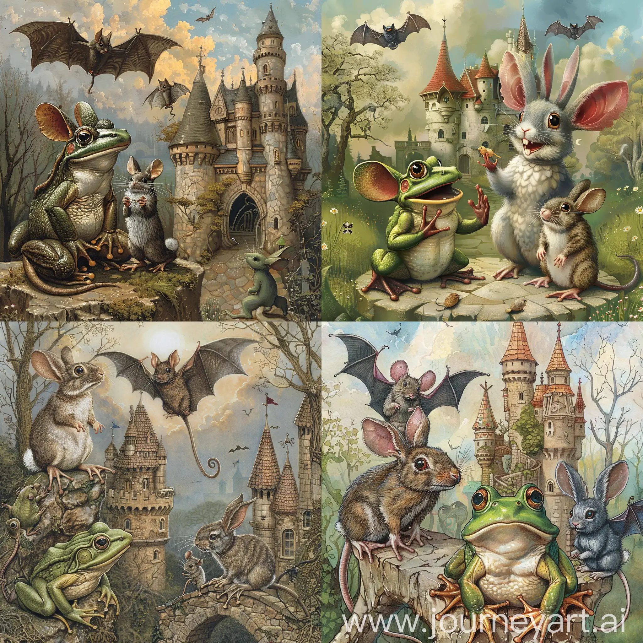 Fairy-Tale-Kingdom-Friends-Frog-Mouse-Rabbit-and-Bat
