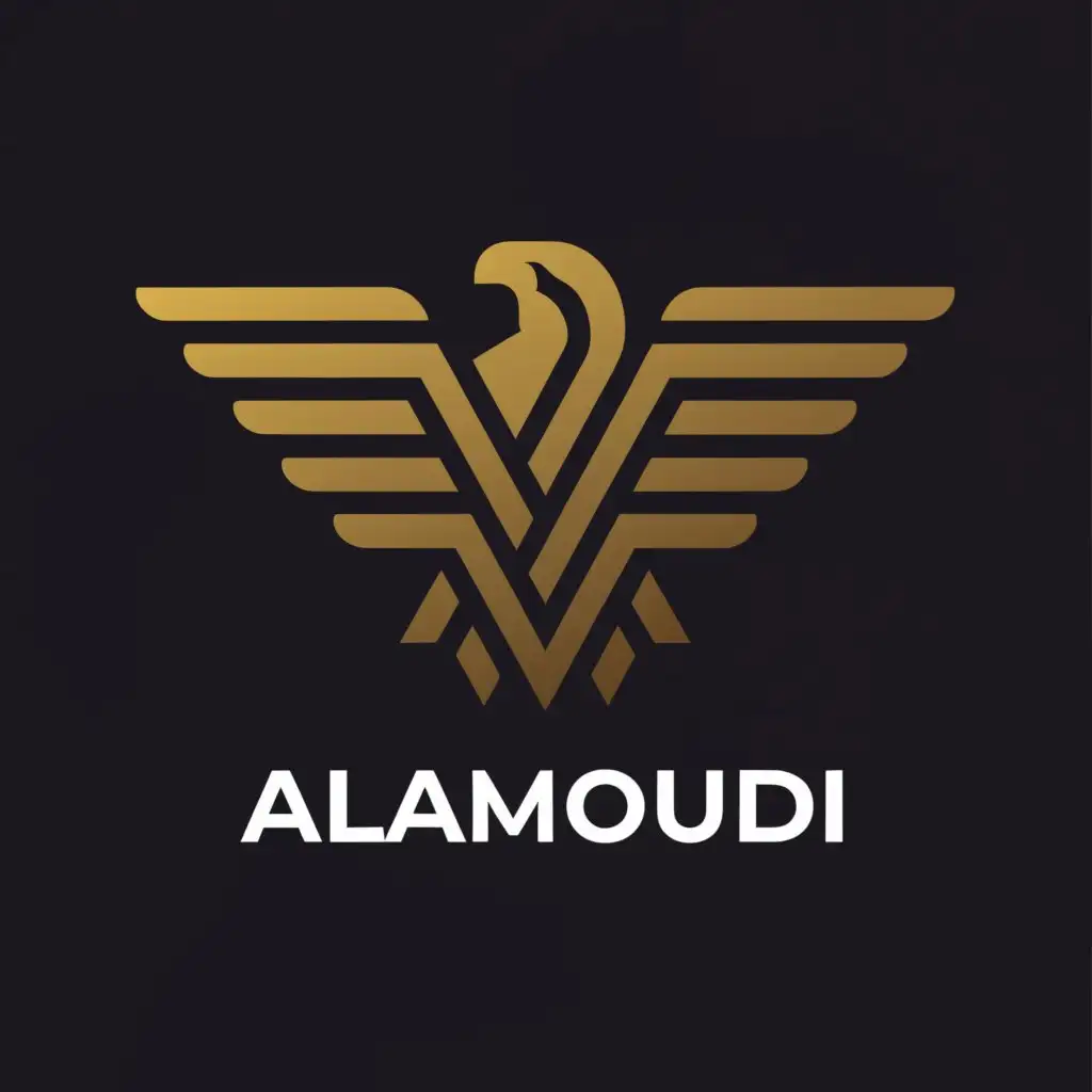 a logo design,with the text "Al-Amoudi", main symbol:An eagle, representing loyalty and powerful,Moderate,be used in Home Family industry,clear background