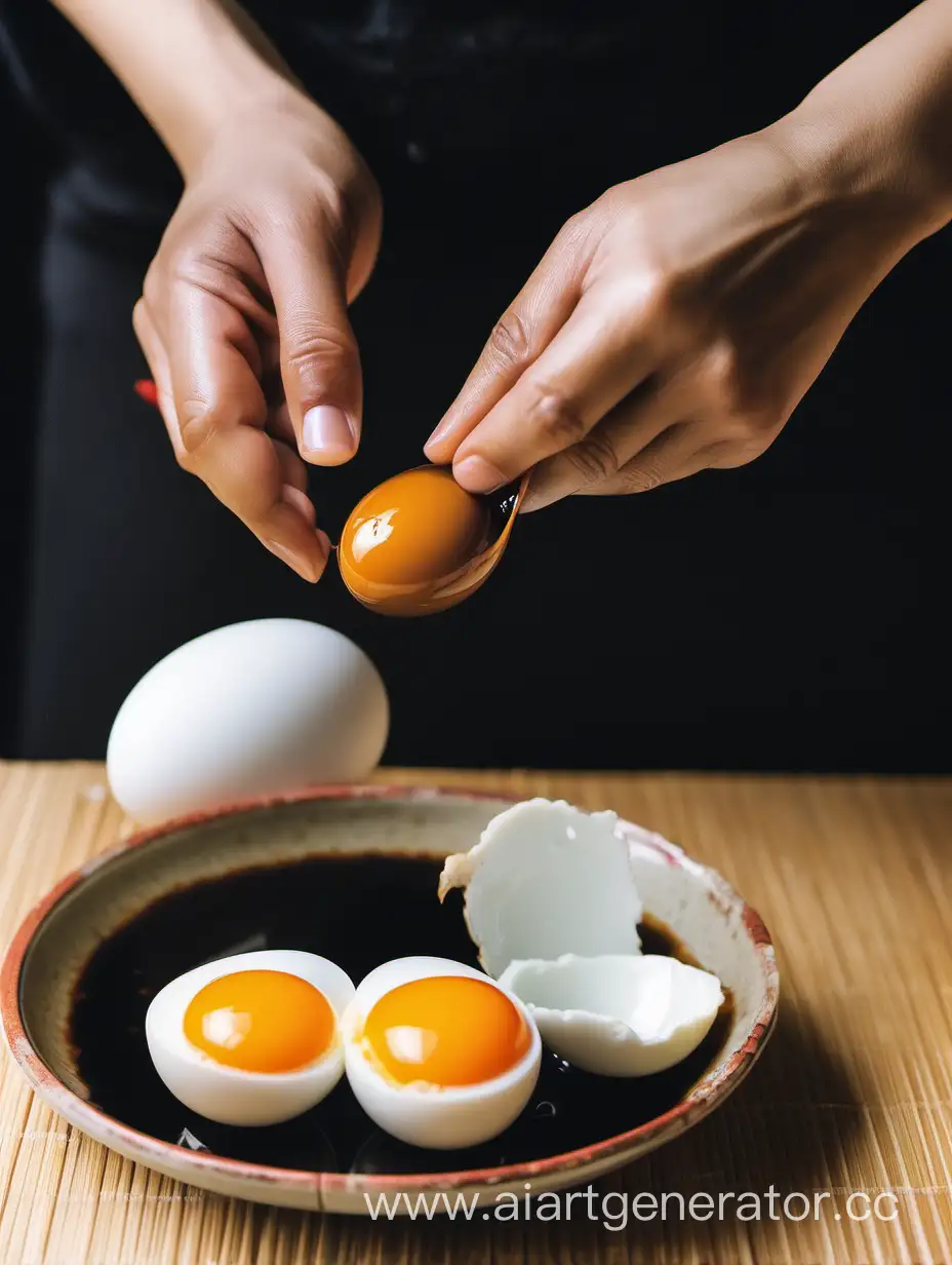 Traditional-Chinese-Egg-Dipping-Ritual-with-Soy-Sauce