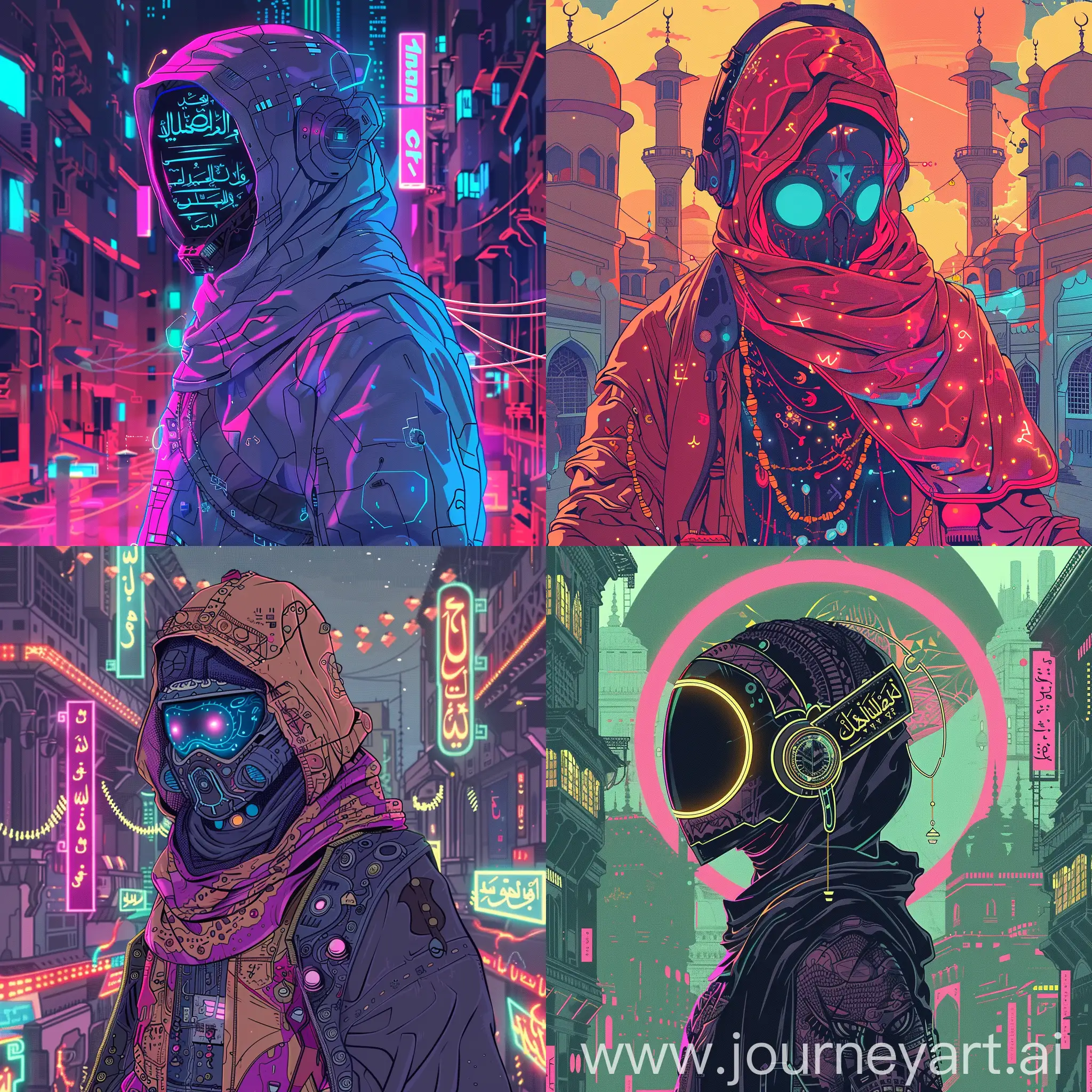 Cyberpunk-Ramadan-Mubarak-Futuristic-Celebration-with-Neon-Lights