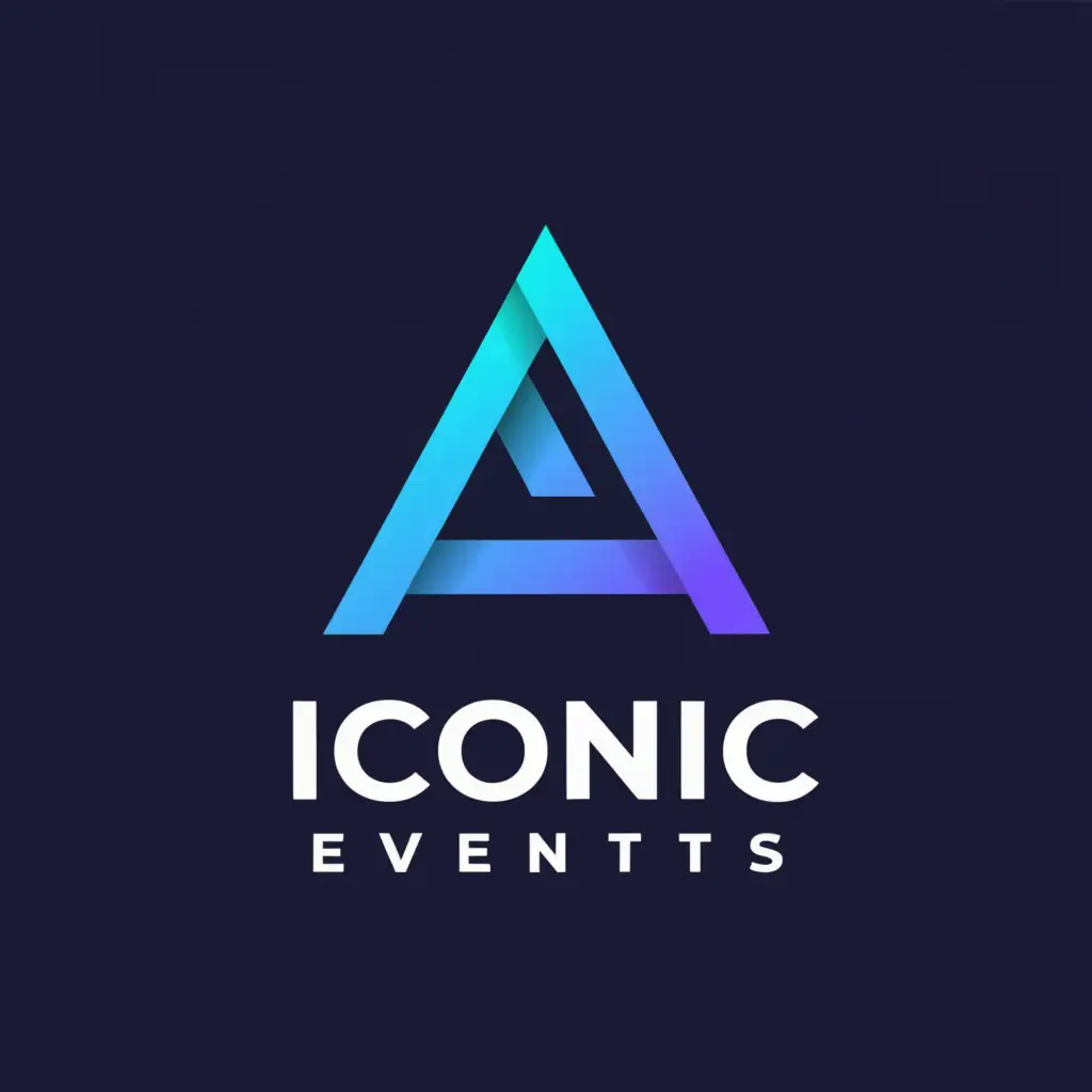 a logo design,with the text "iconic events", main symbol:triangle,Moderate,be used in Events industry,clear background