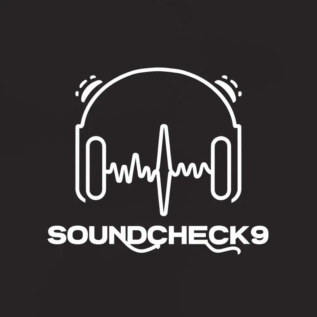 logo, Earphones, audio, with the text "Soundcheck39", typography