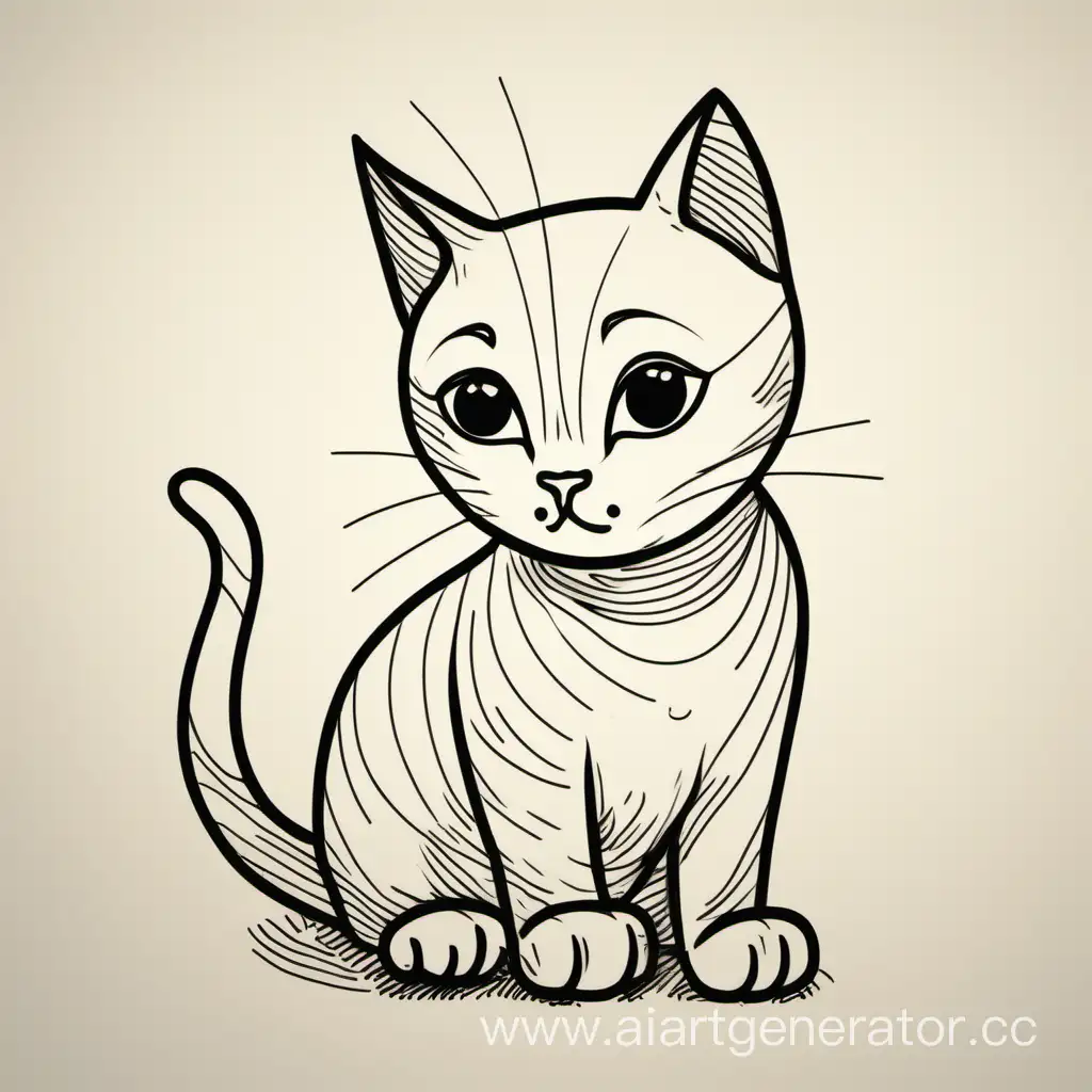 Graceful-Cat-Drawing-in-ThreeQuarter-View