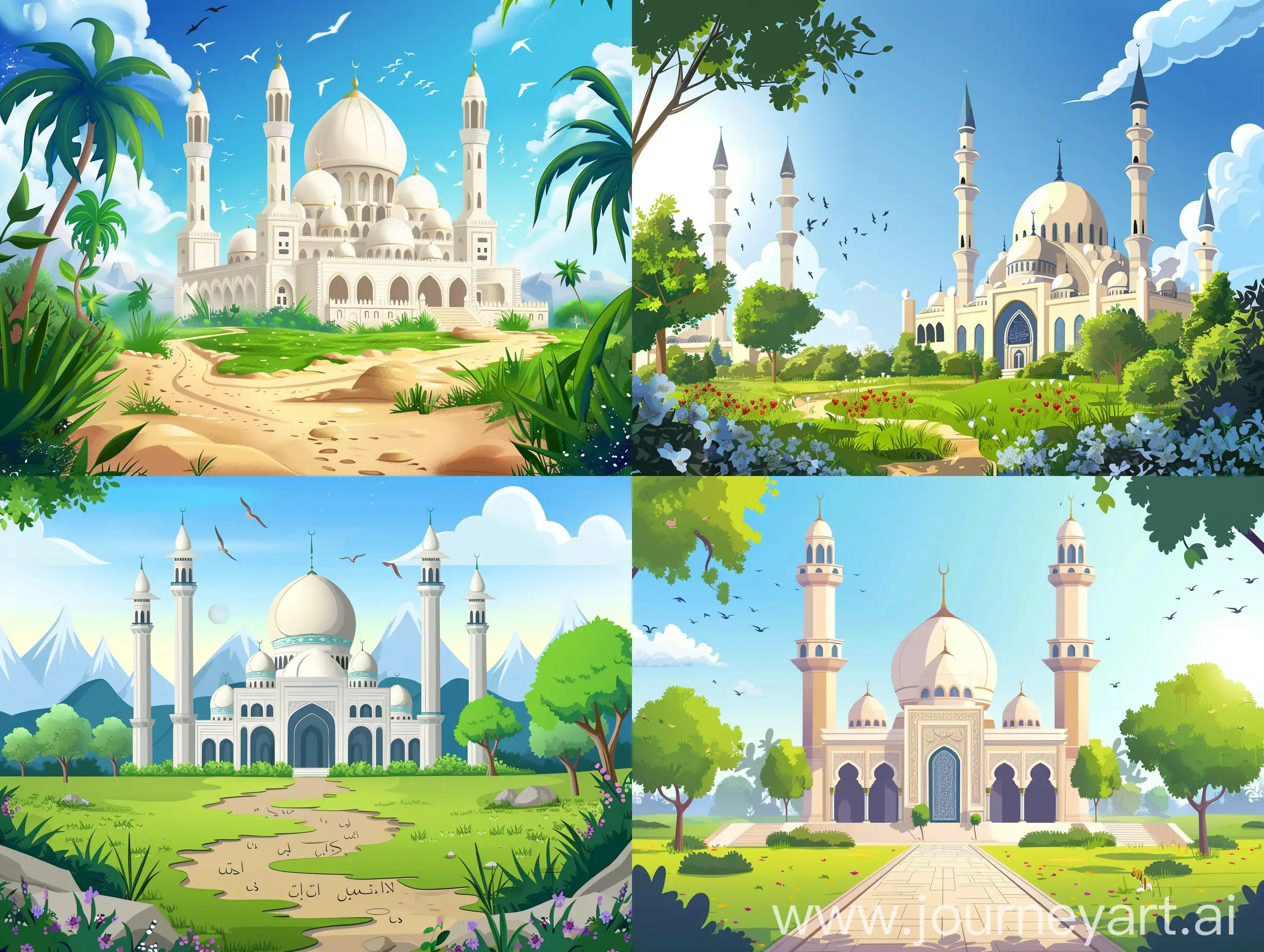 Beautiful landscape mosque, islamic background mosque