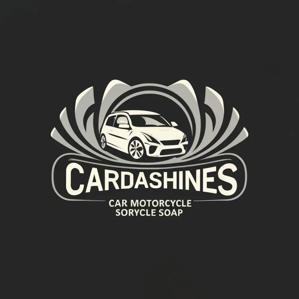 a logo design,with the text "CARDASHINES 
Car and Motorcycle Soap", main symbol:Shining,complex,be used in Retail industry,clear background