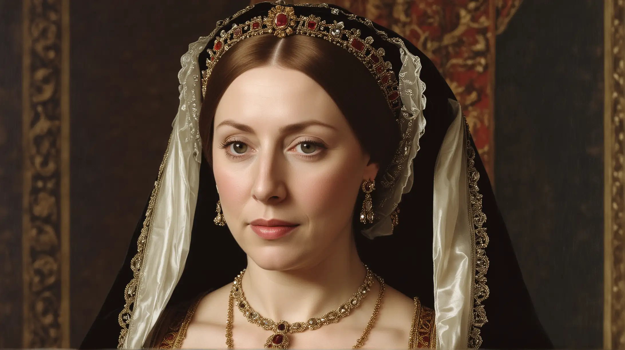 Elegant Portrait of Catherine of Aragon at 50