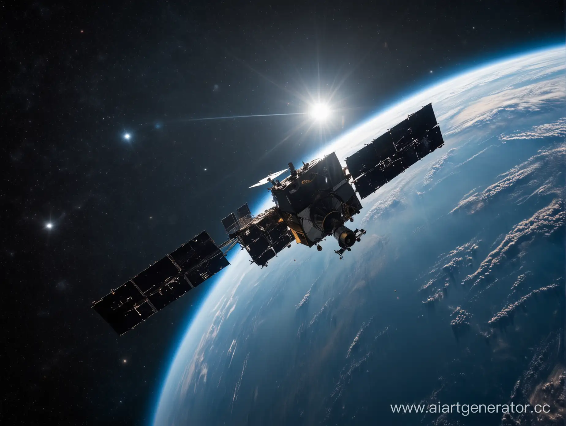 Satellite-Orbiting-in-Deep-Space
