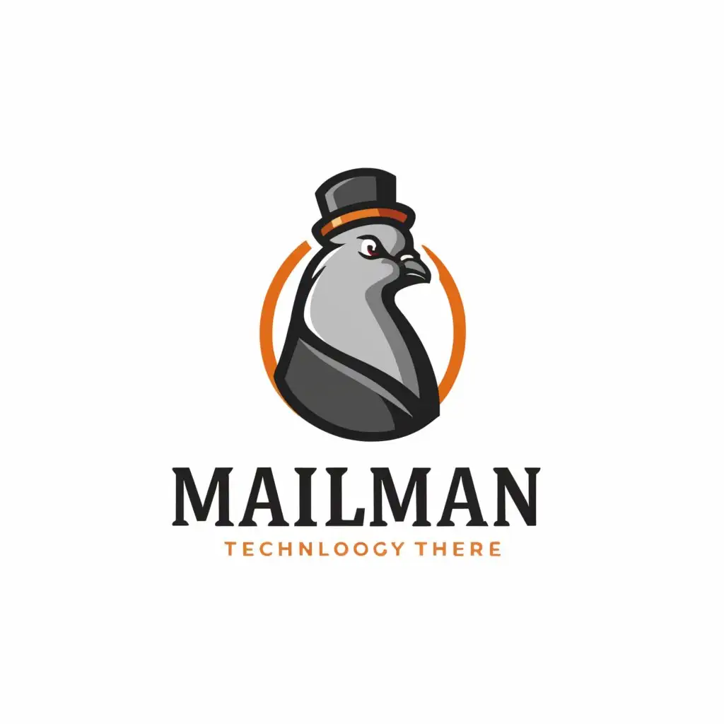 a logo design,with the text "Mailman", main symbol:pigeon with hat,Moderate,be used in Technology industry,clear background