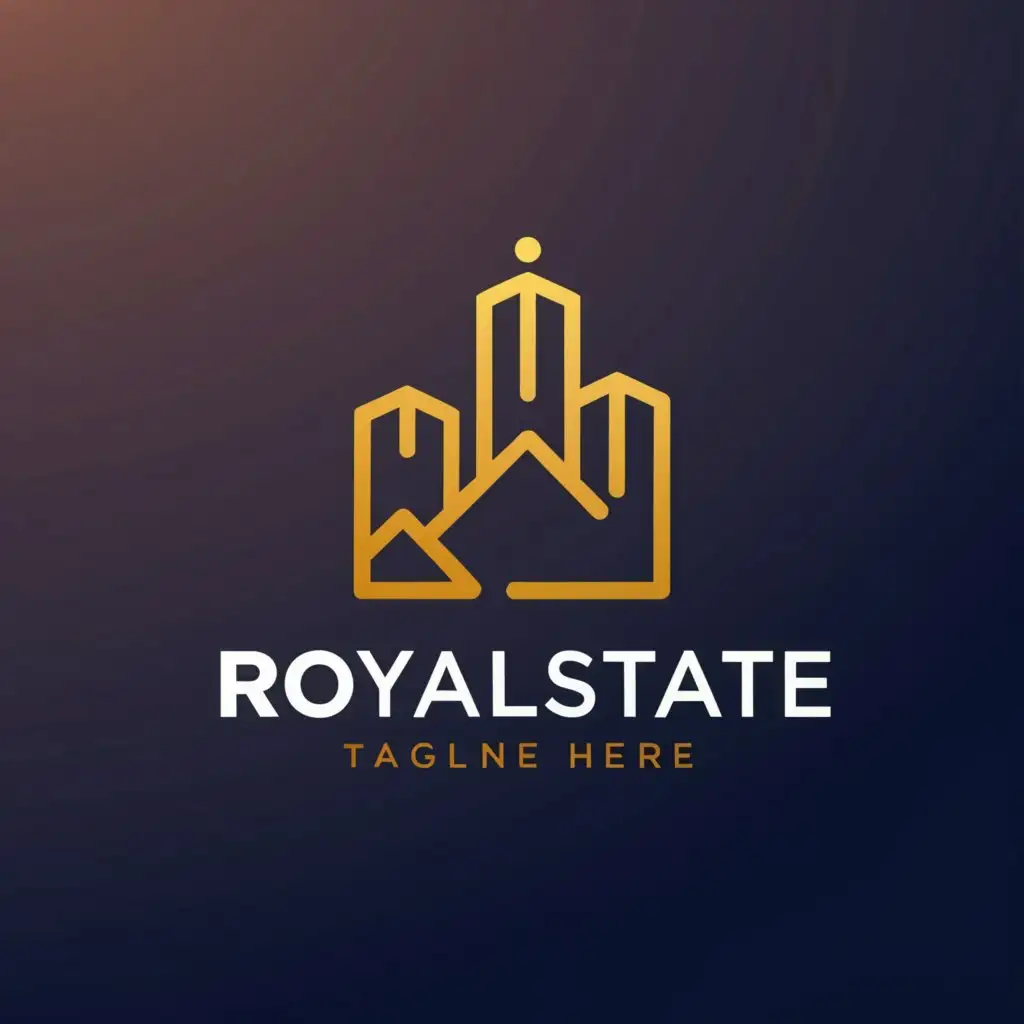 a logo design,with the text "RoyalEstate", main symbol:real estate building,Moderate,clear background