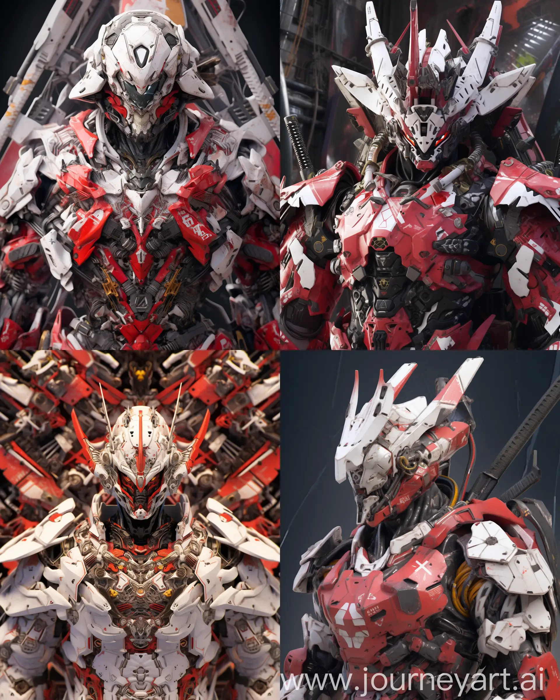extreme realism, hyper-detailed real photo, full-body image of a futuristic menacing robot, go brrr, elite heistcore, hyper-realistic, white and red color scheme mech suit made of steel blades, 😱 chaos · nightmare resin, black metallic samurai garment, saudi futuristic warrior mecha, full-cosplay, 🕹️ 😎 🔫 🤖 🚬, painted action figure, stealth suit, full costume, shot by Walter Loss Jr’s super-16 —niji 5 —ar 4:5

