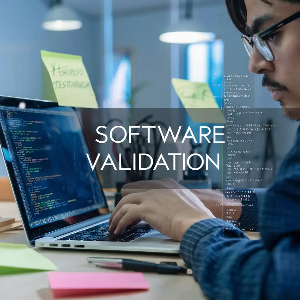 Software Developer Validating Code in Modern Office
