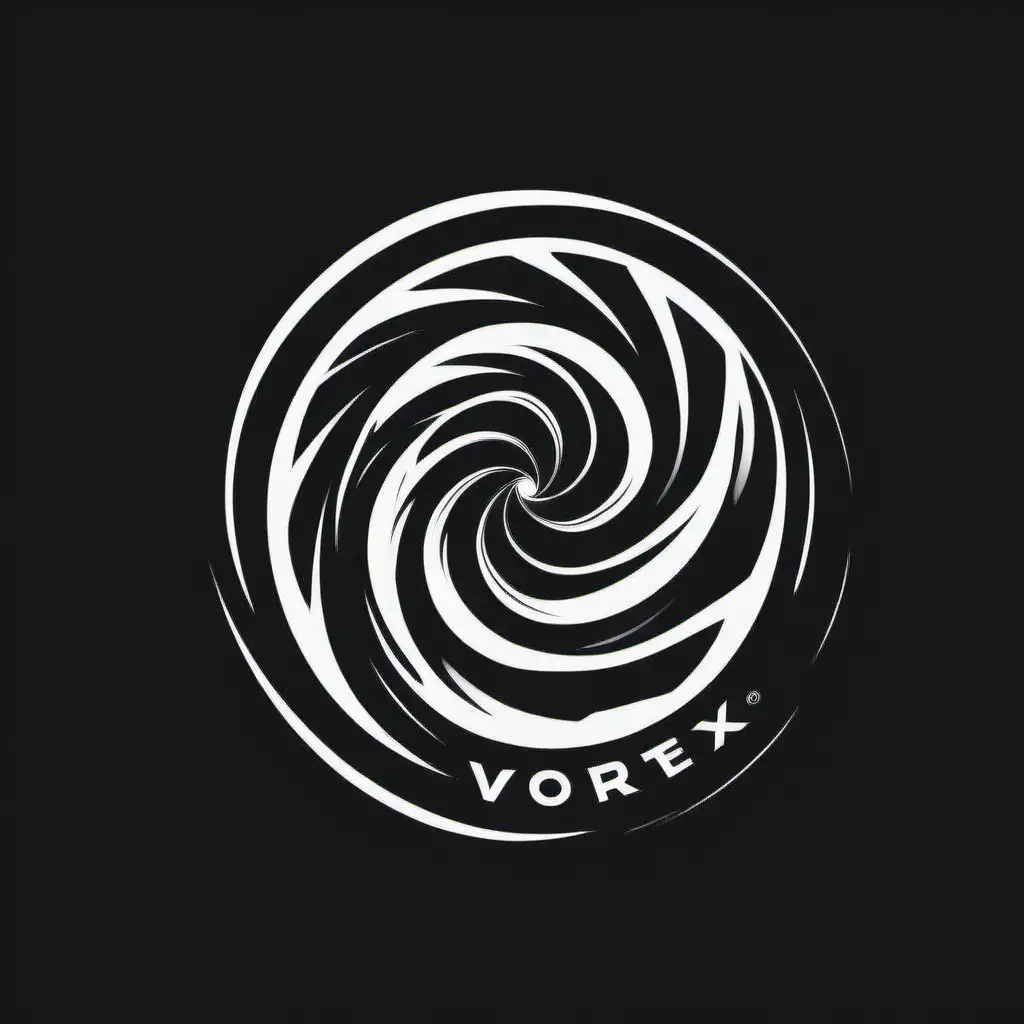Black Vortex Logo Design for a Modern and Sleek Brand Identity