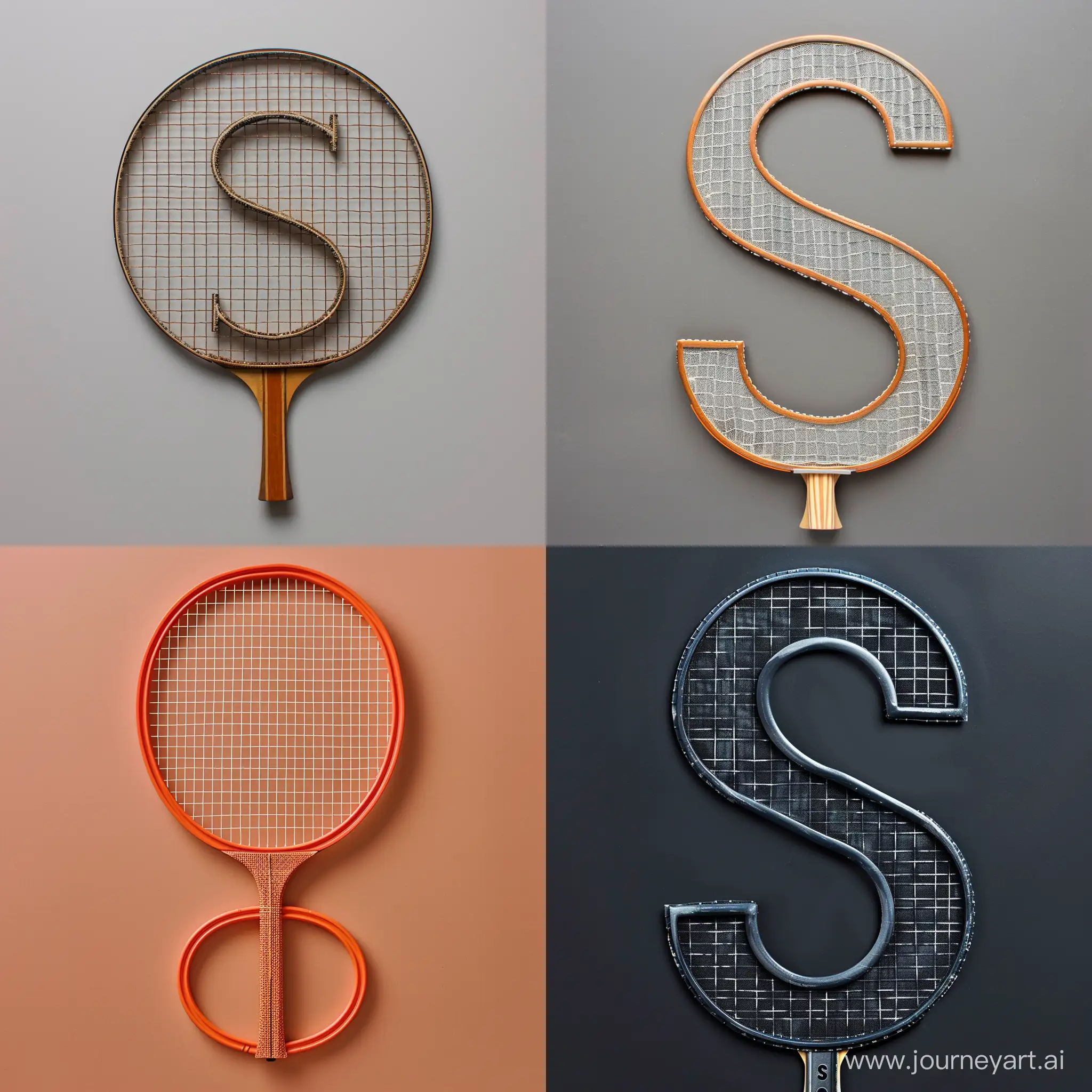 ping pong racket in the shape of lettre S
