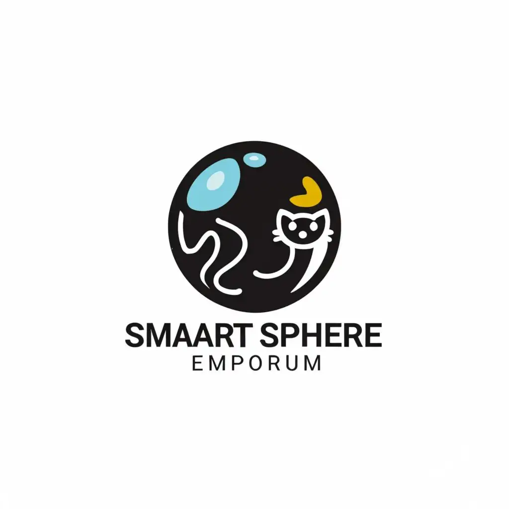 LOGO-Design-for-Smart-Sphere-Emporium-Feline-Mascot-with-Modern-and-Clear-Branding-for-the-Pet-Industry
