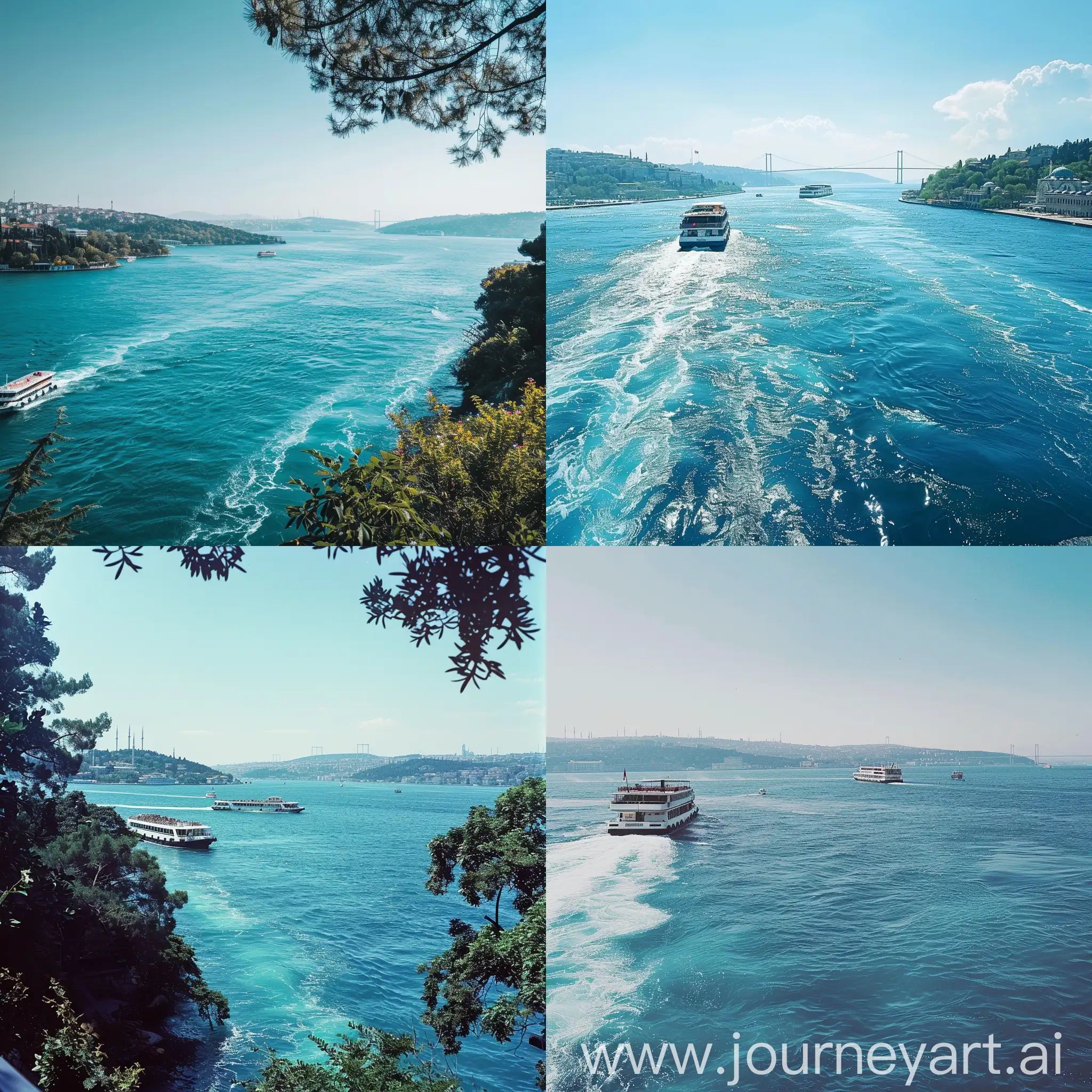Scenic-Istanbul-Bosphorus-with-Two-Ferries-on-Blue-Sea-Studio-Ghibli-Style