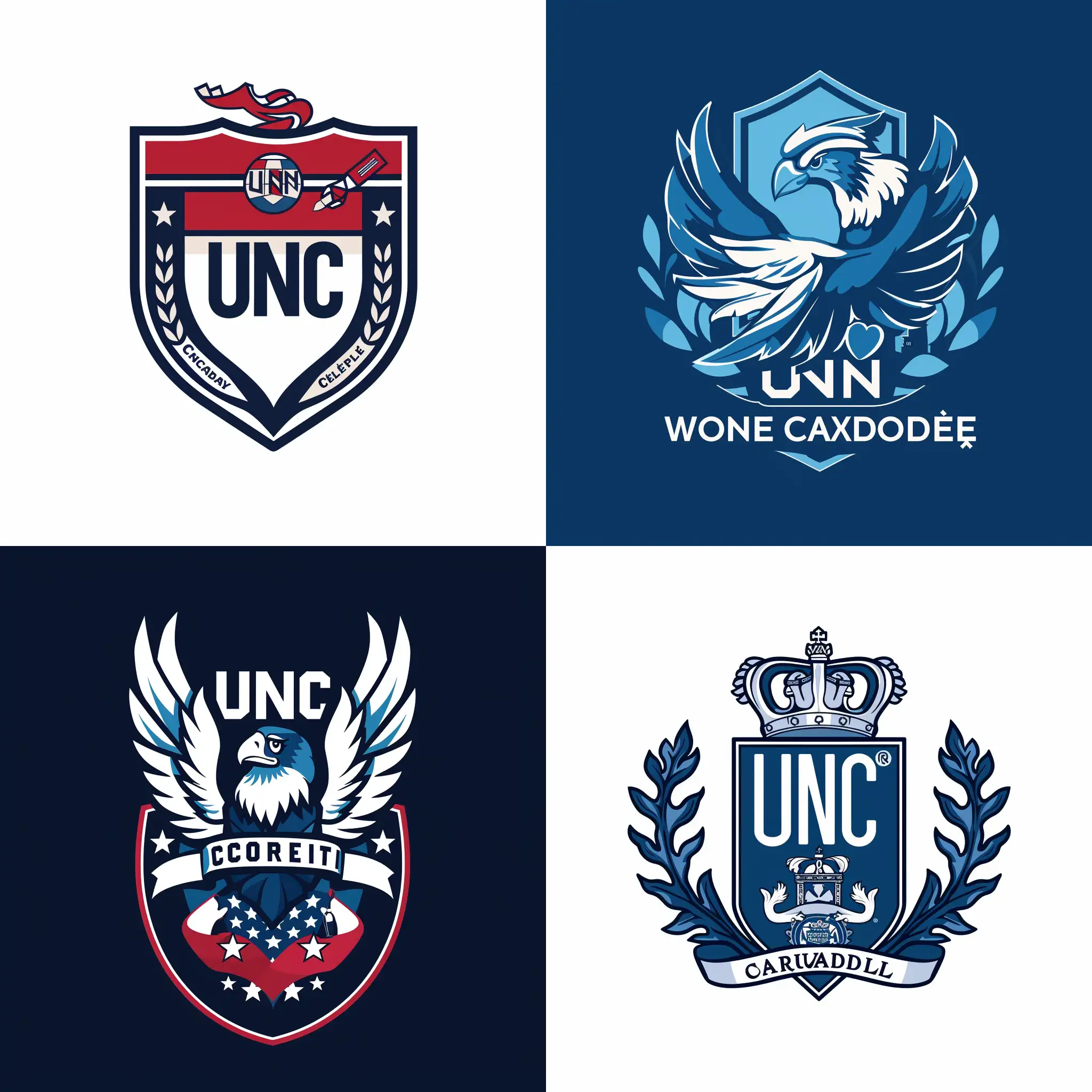 make a logo for the University of Caen Normandy (UNC) for a university sweatshirt like in the USA please --v 6 --ar 1:1 --no 78715