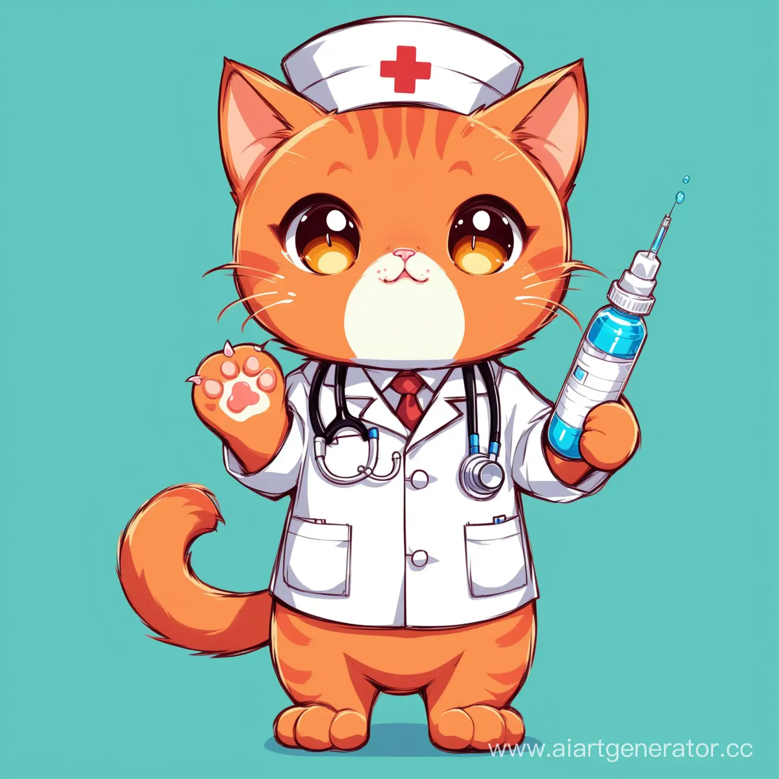 Red-Cat-Doctor-Holding-Insulin