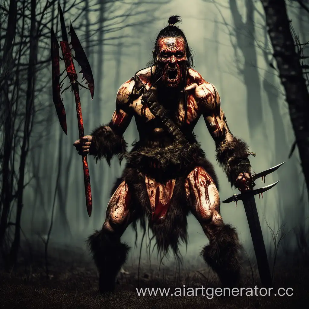 Fierce-Cannibal-Warrior-in-Mysterious-Jungle-Battle