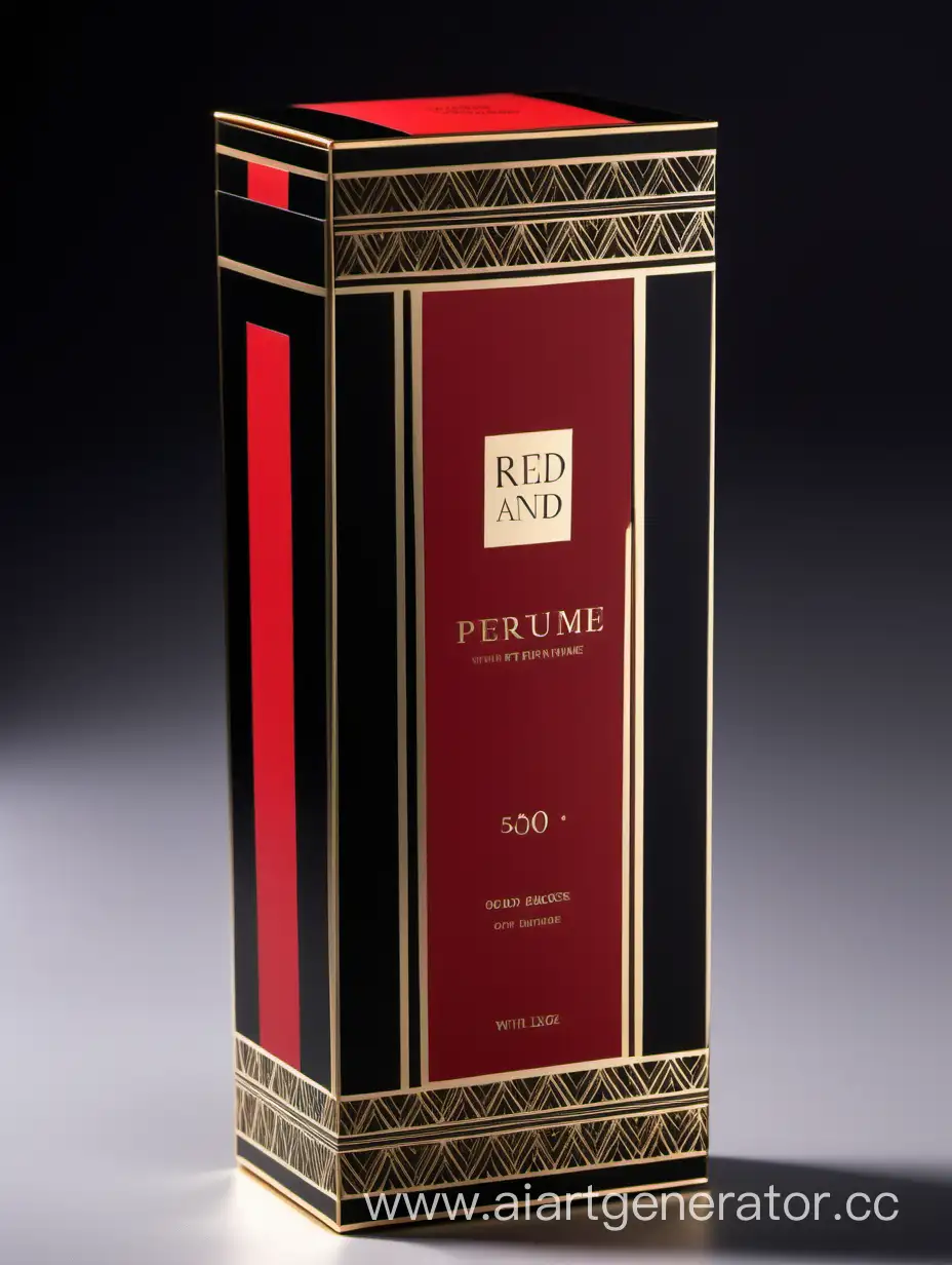 Luxurious-Red-and-Black-Perfume-Packaging-with-Gold-Decorative-Borders-Set-of-50