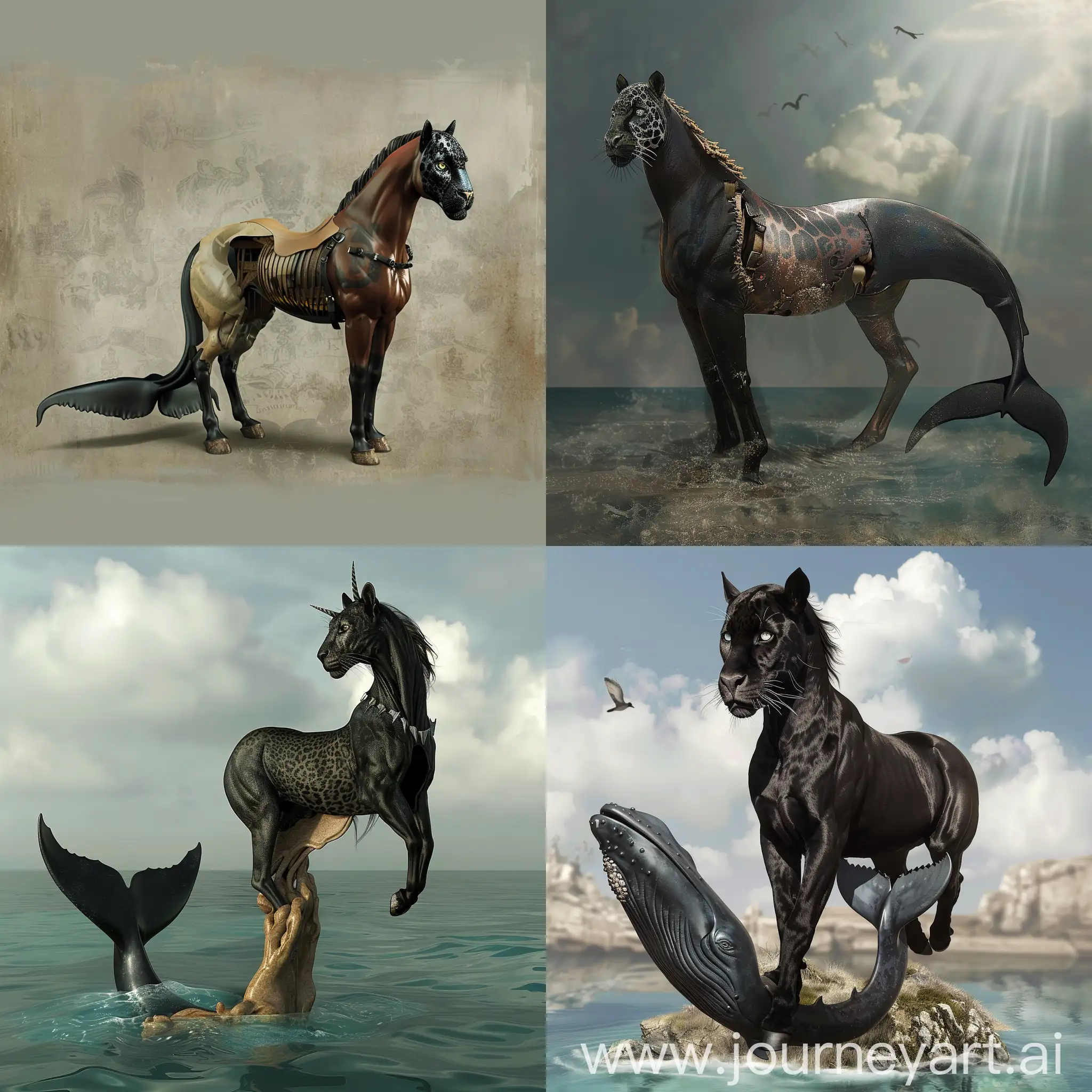 WhaleTailed-Horse-with-Black-Panther-Head