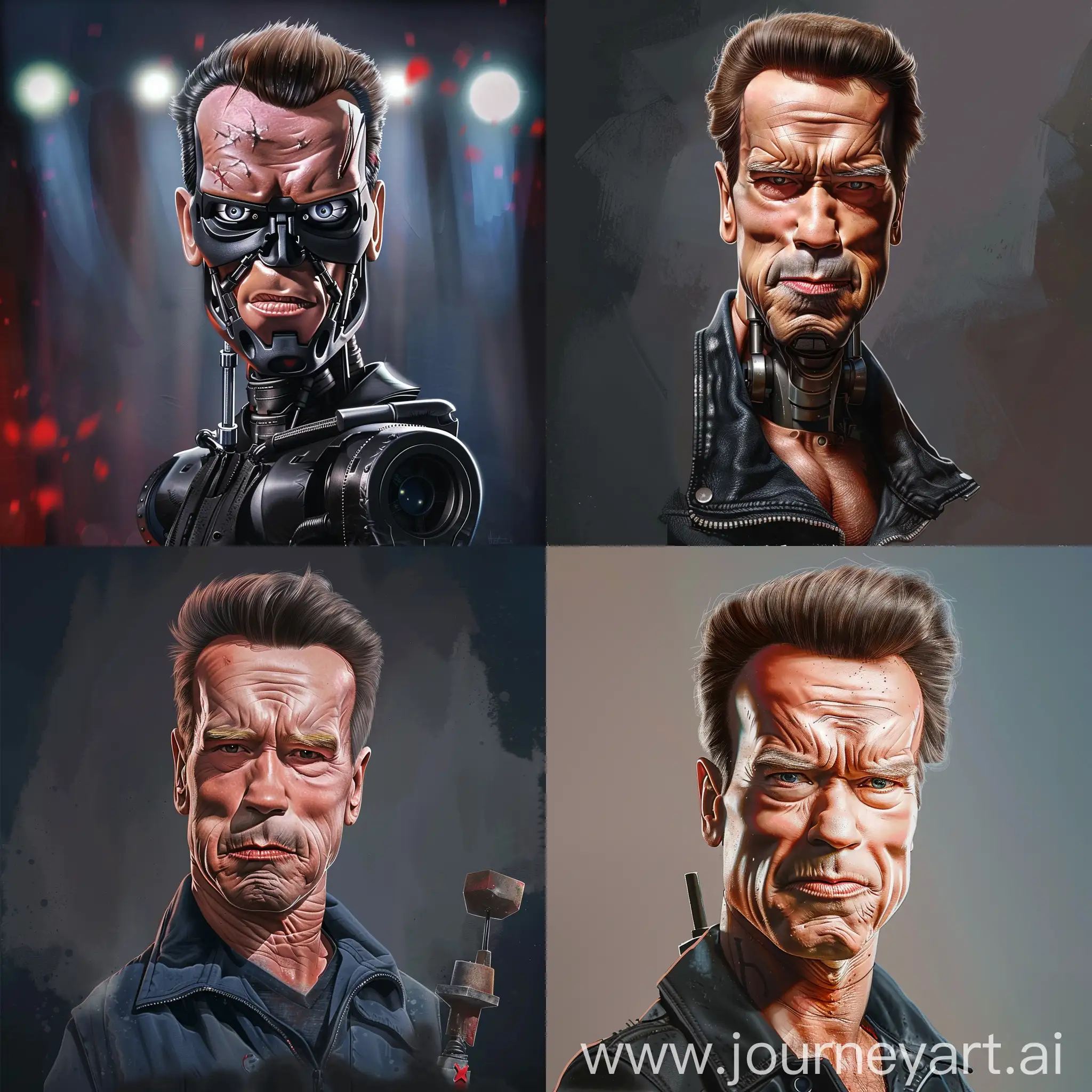 Caricature-Arnold-Schwarzenegger-Terminator-Portrait