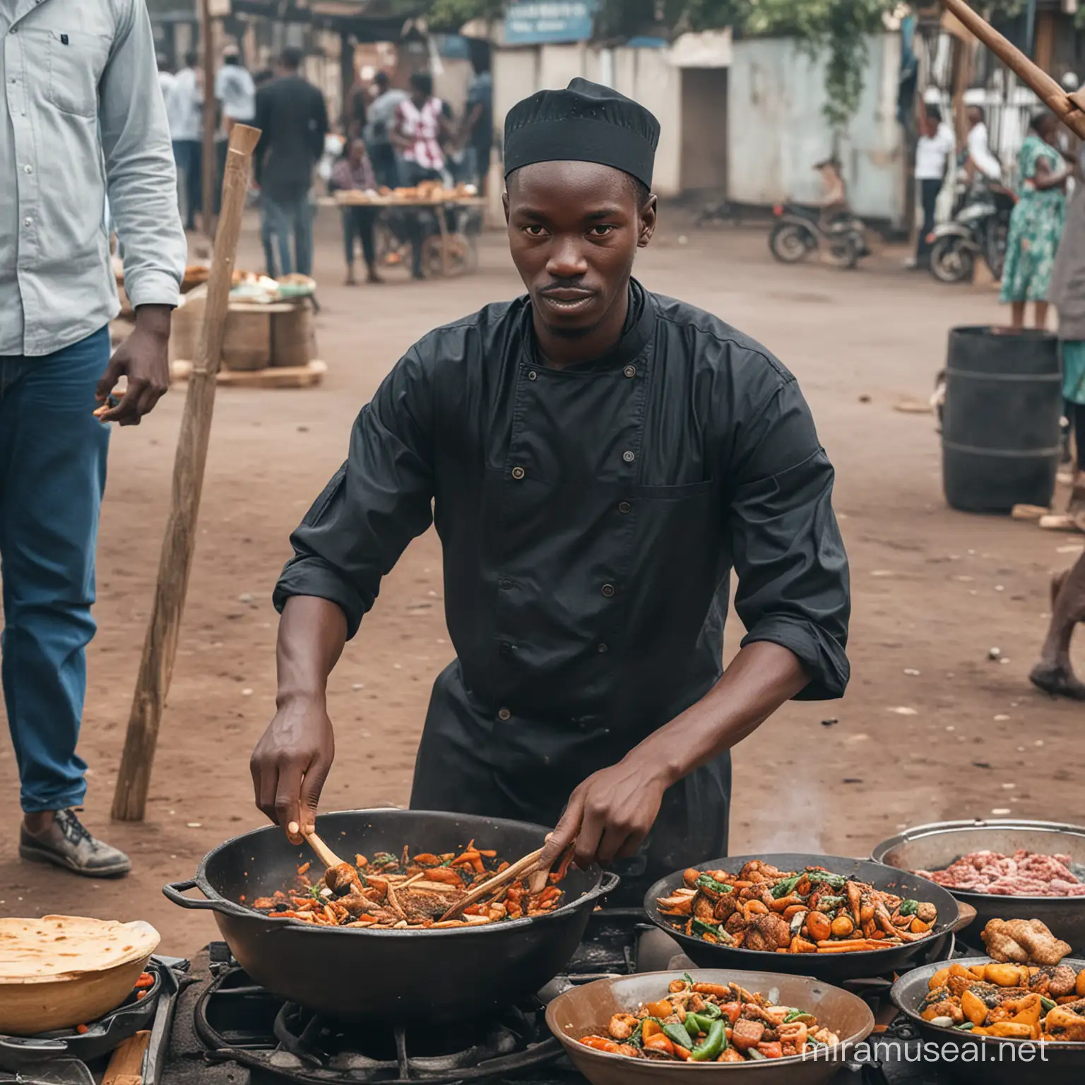 African street food cook