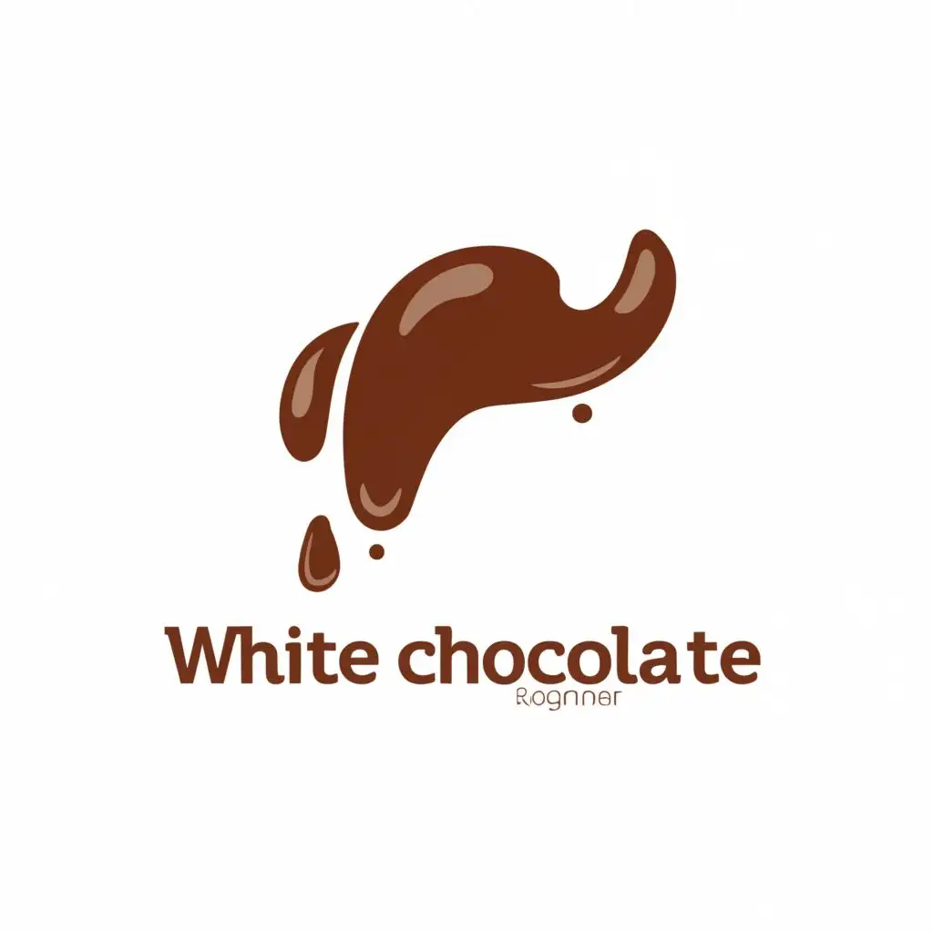 a logo design,with the text "white chocolate", main symbol:sweet sauce,Minimalistic,clear background