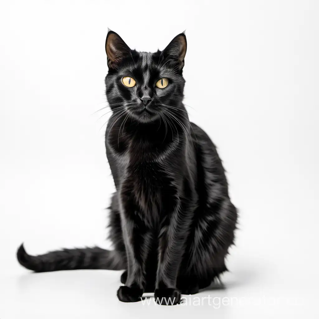 Black-Cat-Sitting-on-White-Surface