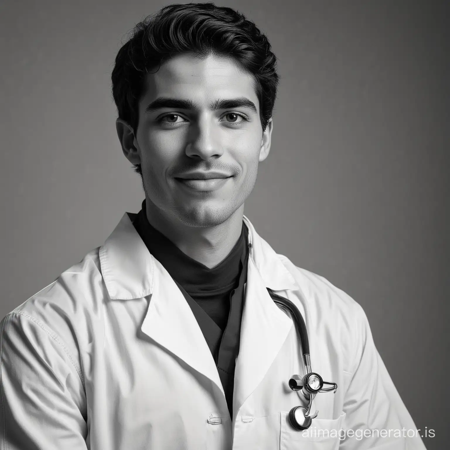 Portuguese-Young-Adult-Male-Medical-Professional-in-Black-and-White