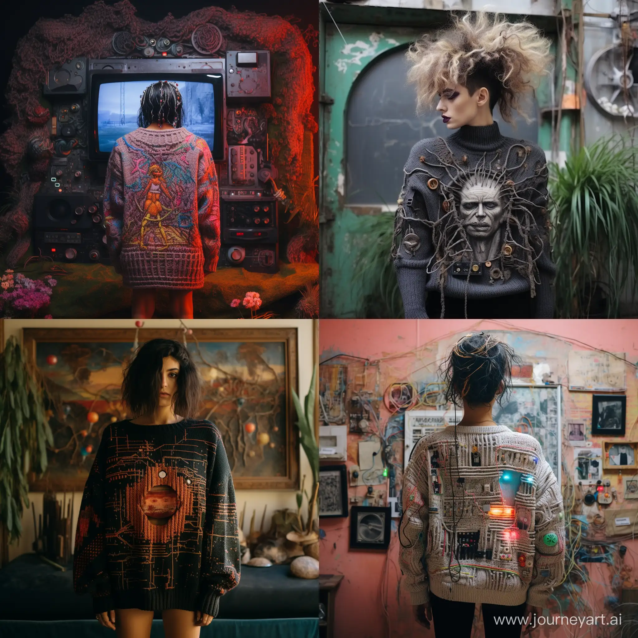 Vintage-Punk-Style-Oversize-Knitted-Sweater-with-ComputerControlled-World-Image